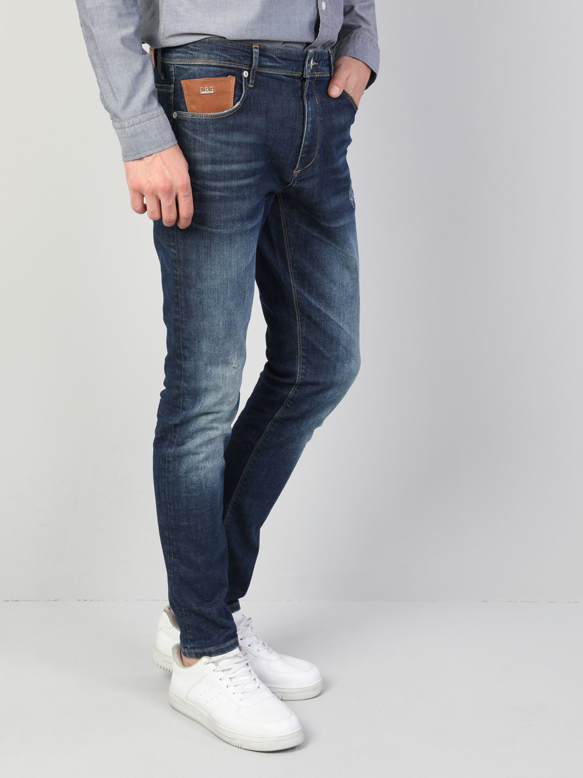 Afișați detalii pentru Pantaloni De Barbati Albastru Slim Fit 041 Danny Cl1045991