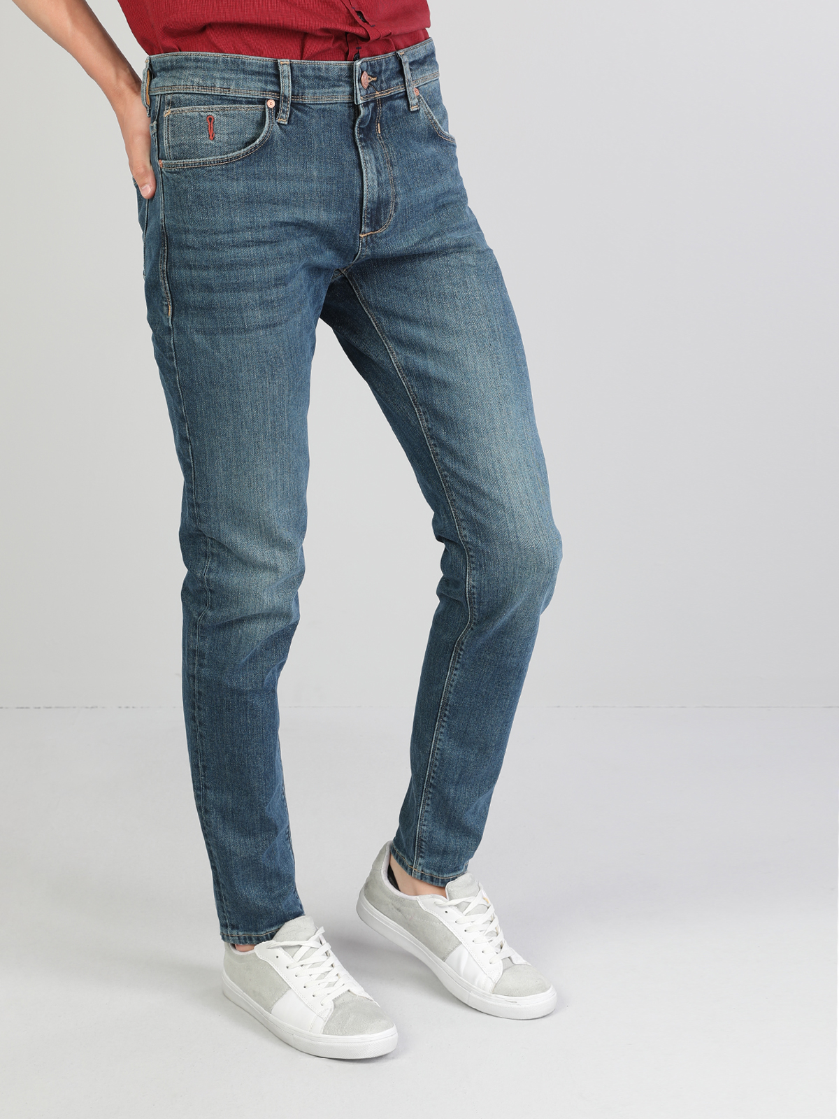 Afișați detalii pentru Pantaloni De Barbati Albastru Slim Fit 041 Danny Cl1046152