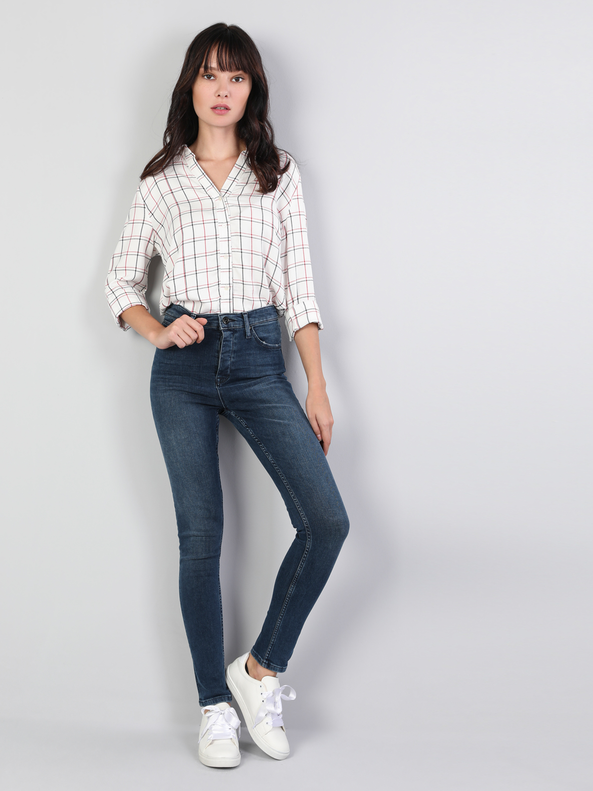 Afișați detalii pentru Pantaloni De Dama Albastru Inchis Super Slim Fit 760 Diana Cl1045948