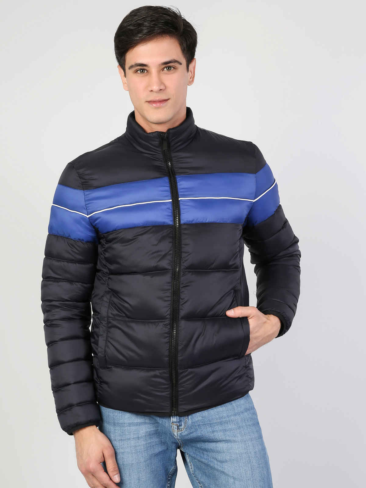 Afișați detalii pentru Jacheta De Barbati Albastru Marin Slim Fit  Cl1044816