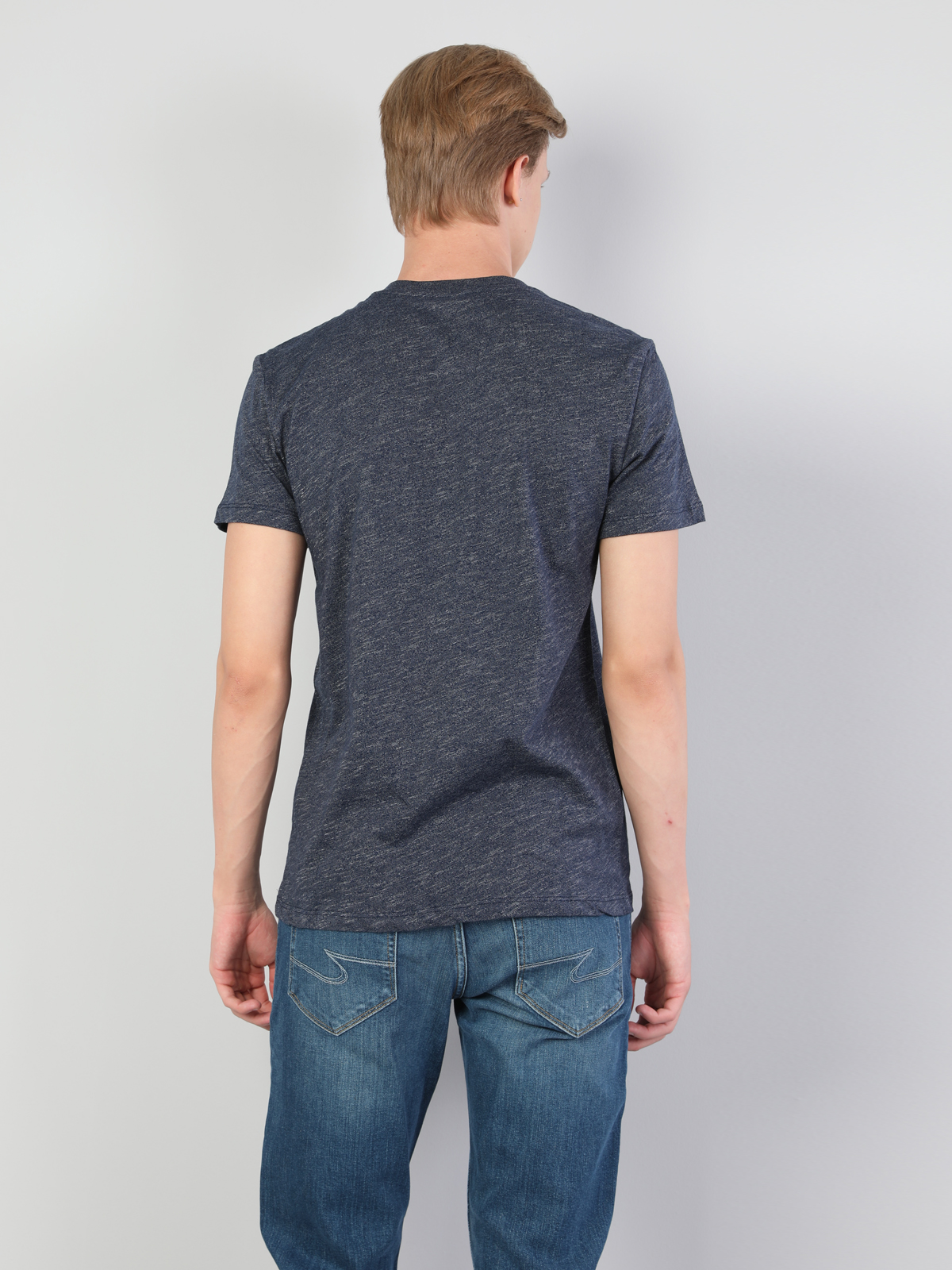 Afișați detalii pentru Tricou Cu Maneca Scurta De Barbati Albastru Marin Regular Fit  Cl1045514