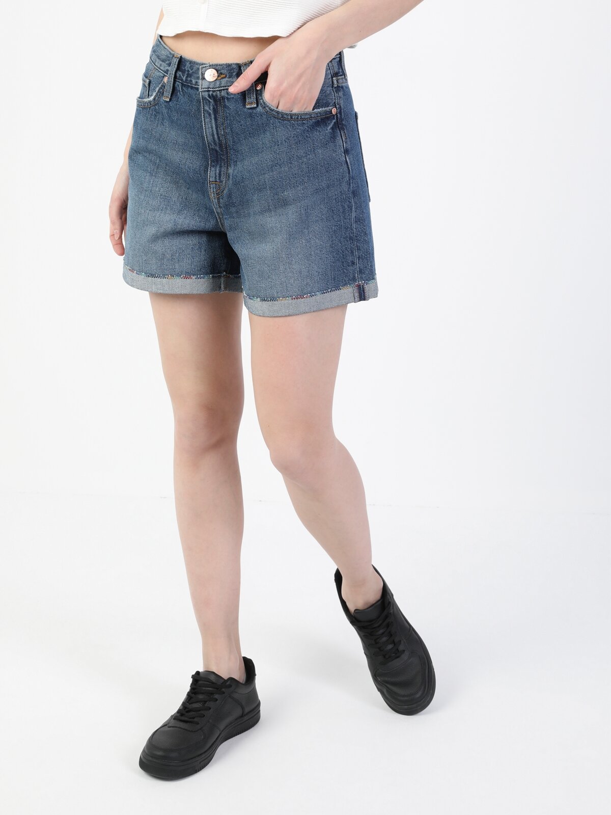 Afișați detalii pentru Short / Pantaloni Scurti De Dama Denim Regular Fit  Cl1049728