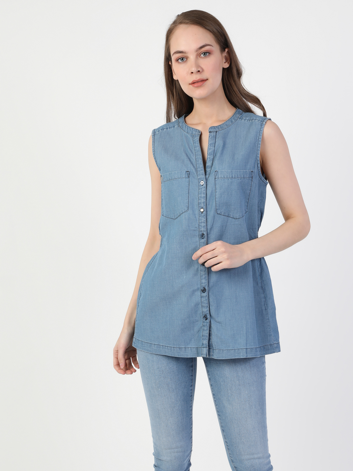 Afișați detalii pentru Camasa Cu Maneca Scurta De Dama Denim Slim Fit  Cl1049716