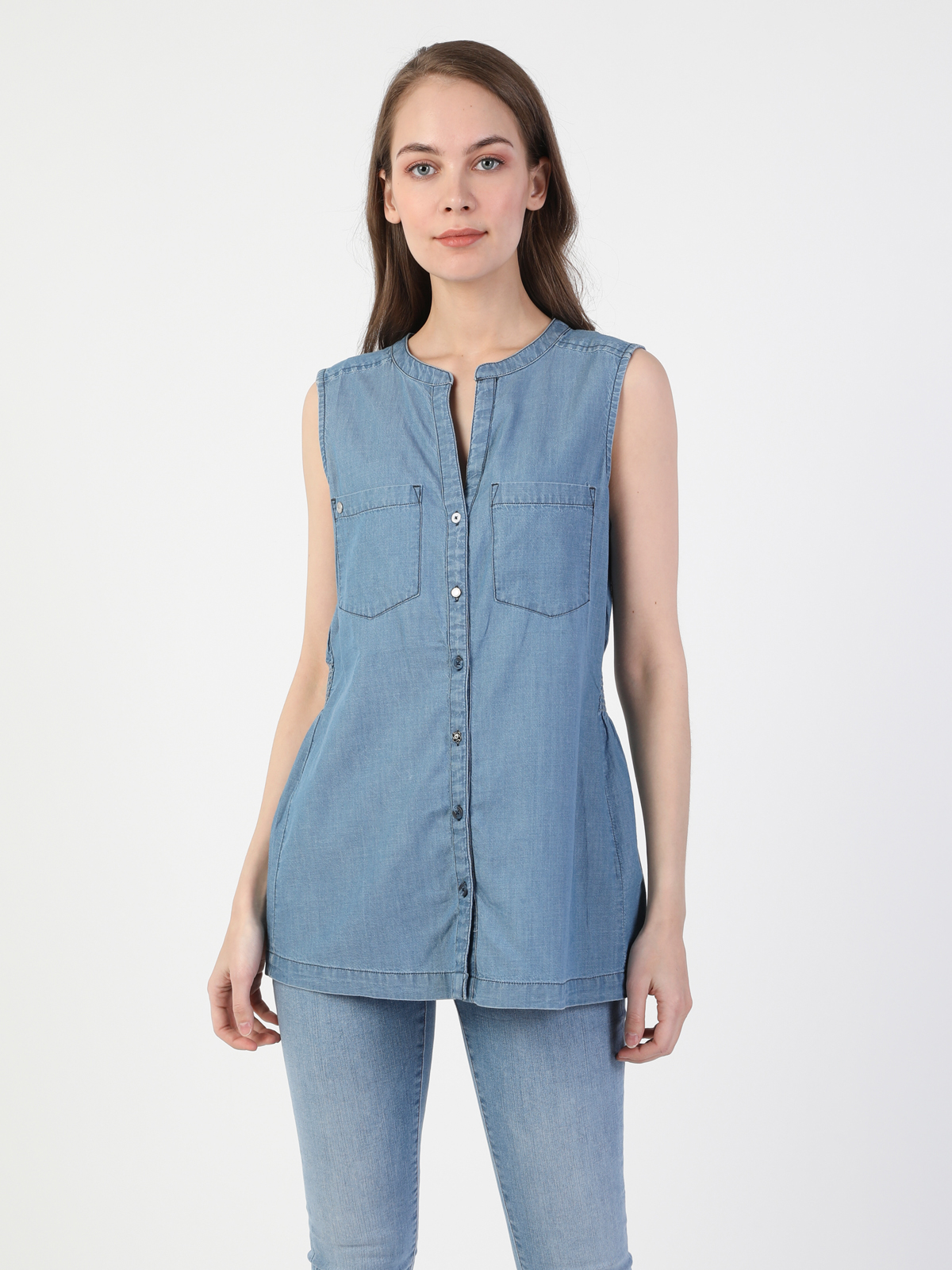 Afișați detalii pentru Camasa Cu Maneca Scurta De Dama Denim Slim Fit  Cl1049716