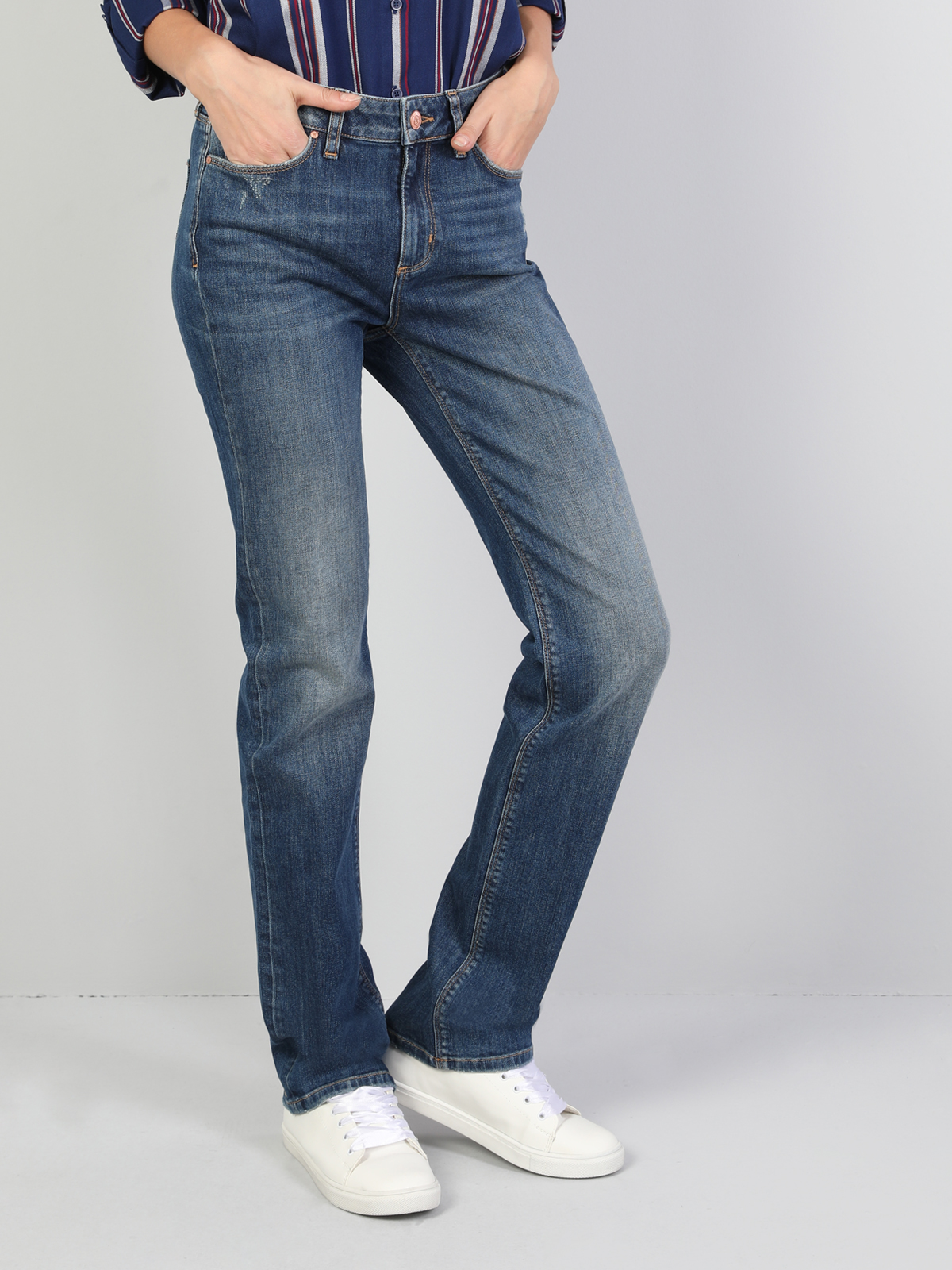 Afișați detalii pentru Pantaloni De Dama Denim Regular Fit 792 Mila Cl1047012