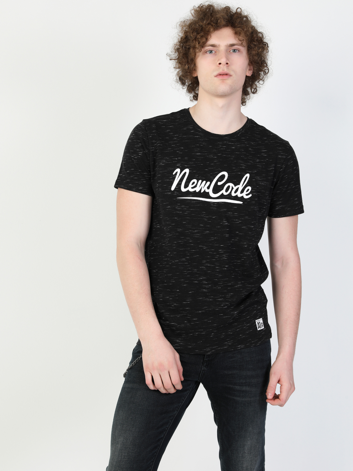 Afișați detalii pentru Tricou Cu Maneca Scurta De Barbati Negru Regular Fit  Cl1049322