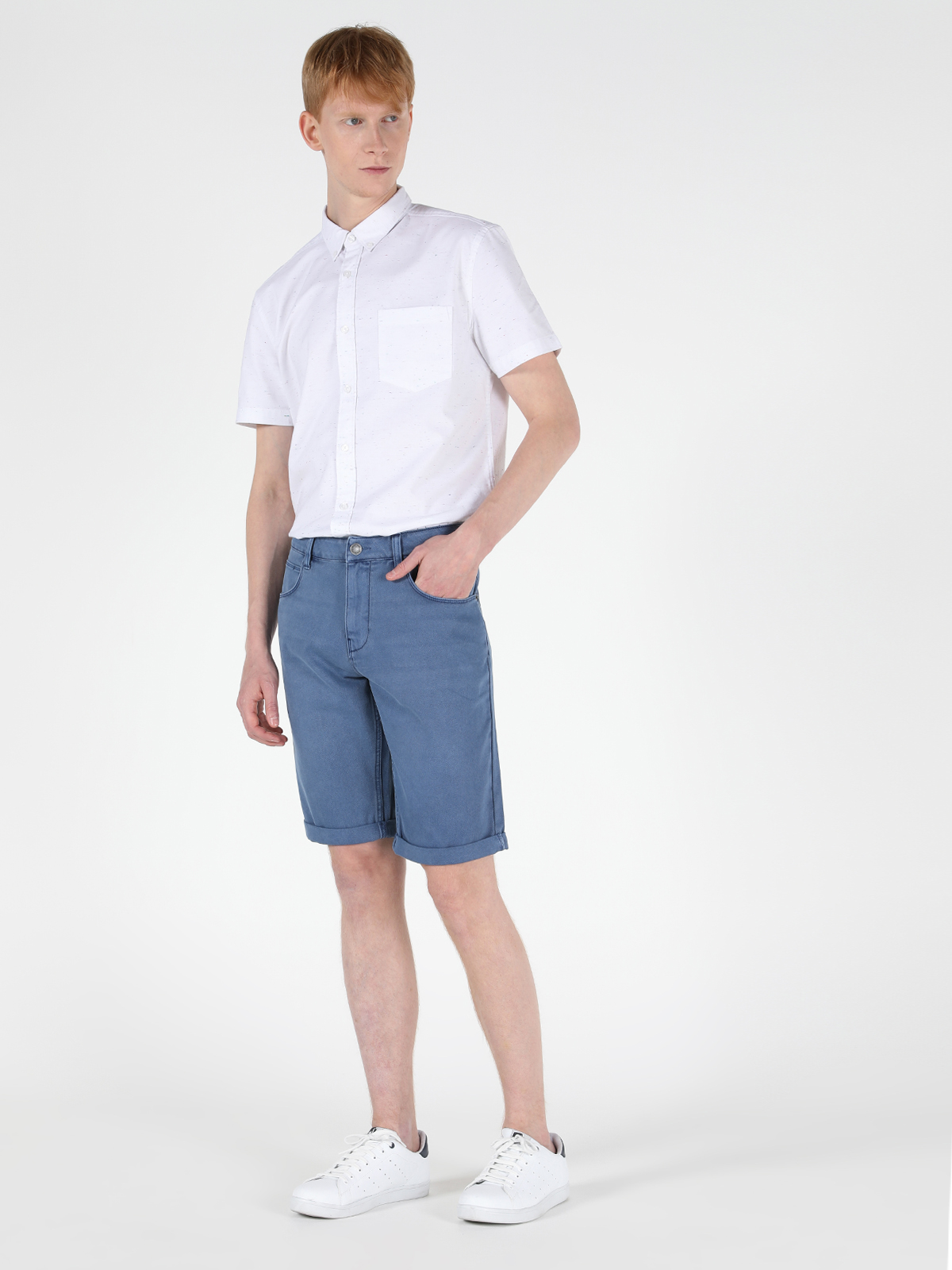 Afișați detalii pentru Short / Pantaloni Scurti De Barbati Albastru Regular Fit  Cl1049756