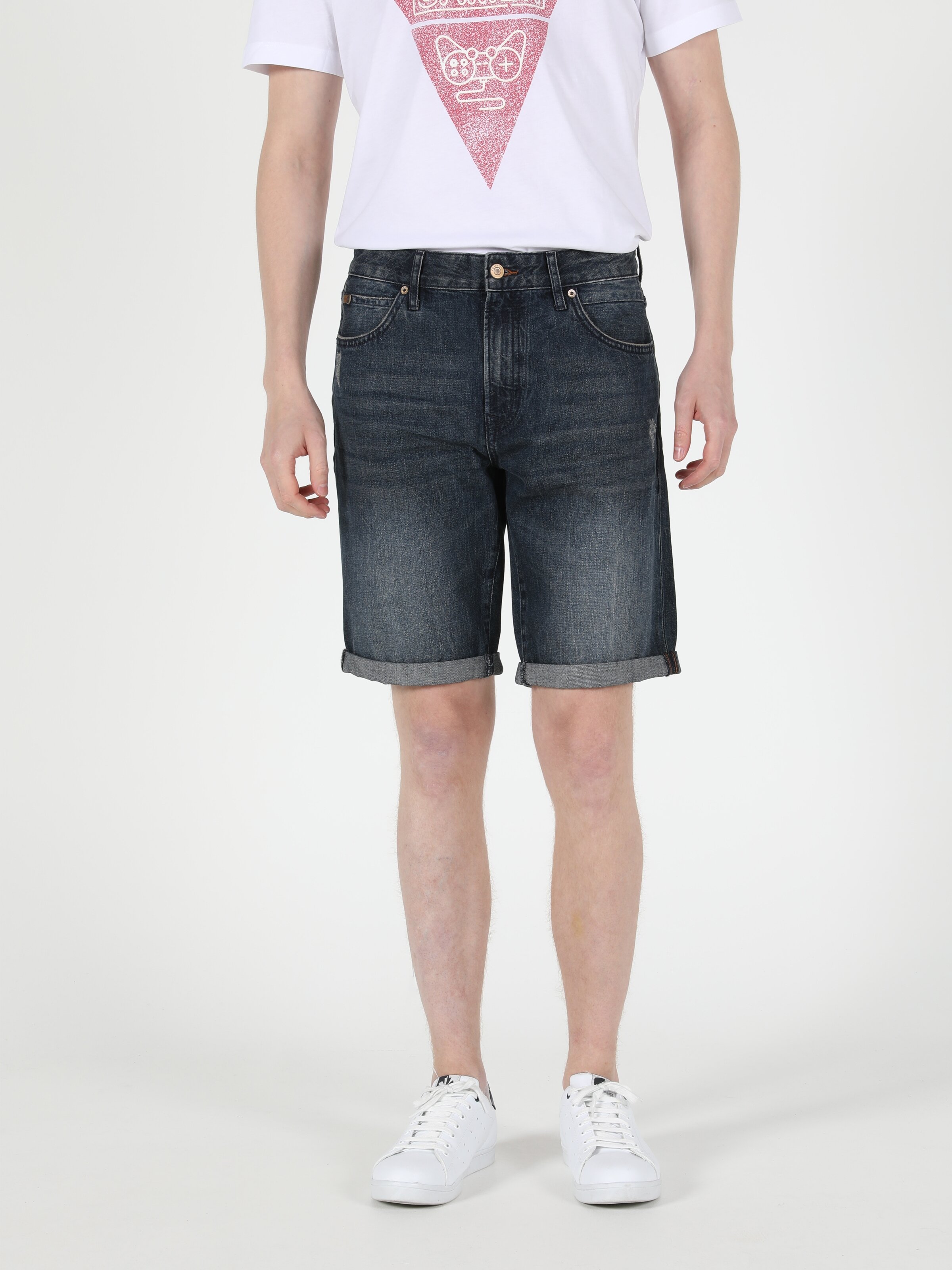 Afișați detalii pentru Short / Pantaloni Scurti De Barbati Denim Regular Fit 045 David Cl1049610