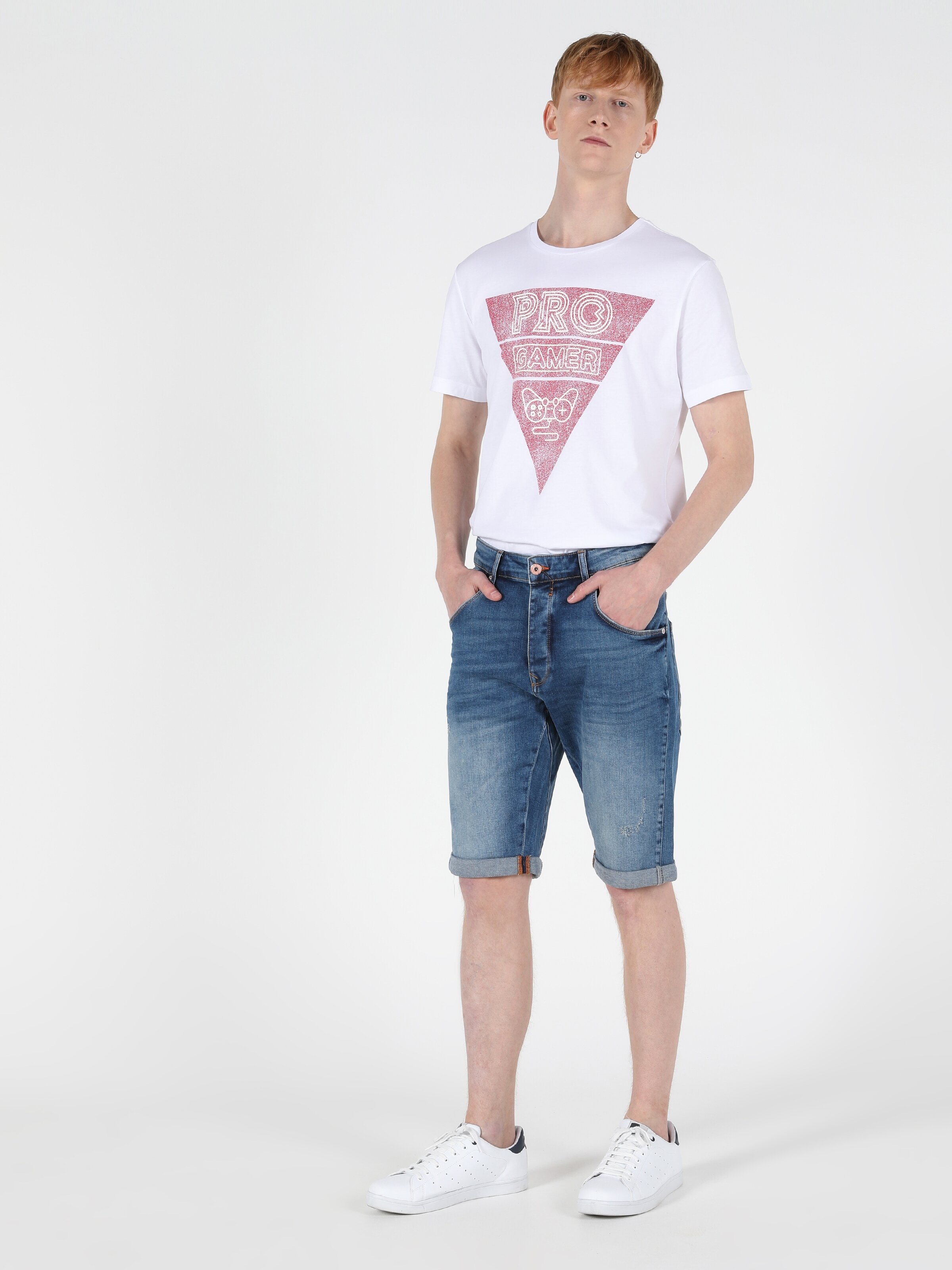 Afișați detalii pentru Short / Pantaloni Scurti De Barbati Denim Anti Fit  Cl1049617