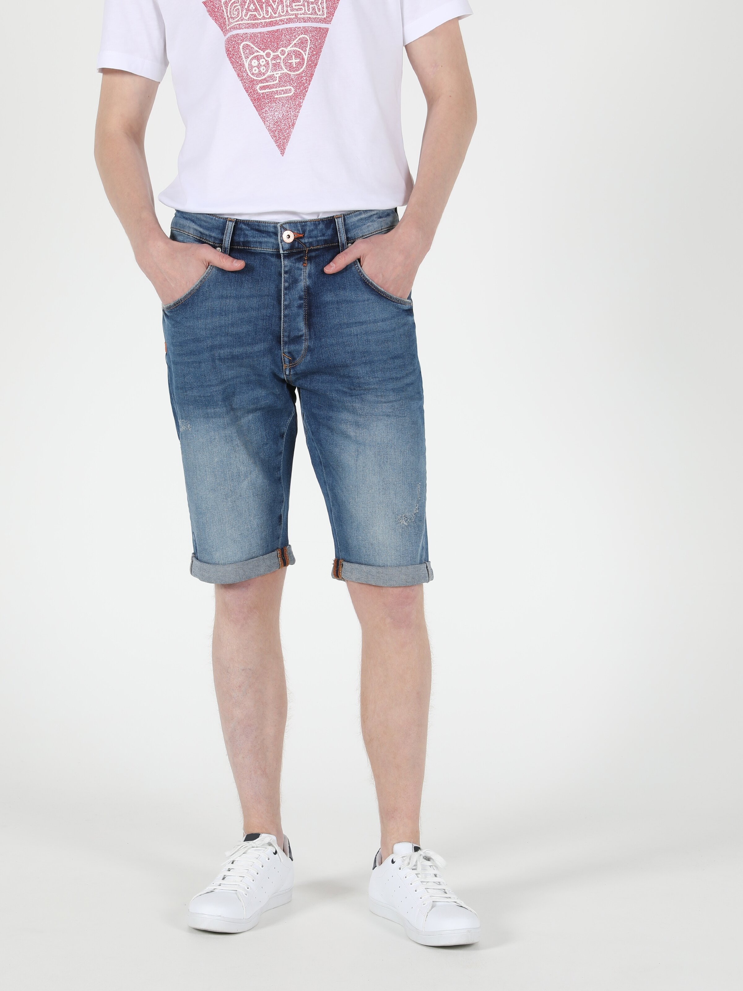 Afișați detalii pentru Short / Pantaloni Scurti De Barbati Denim Anti Fit  Cl1049617