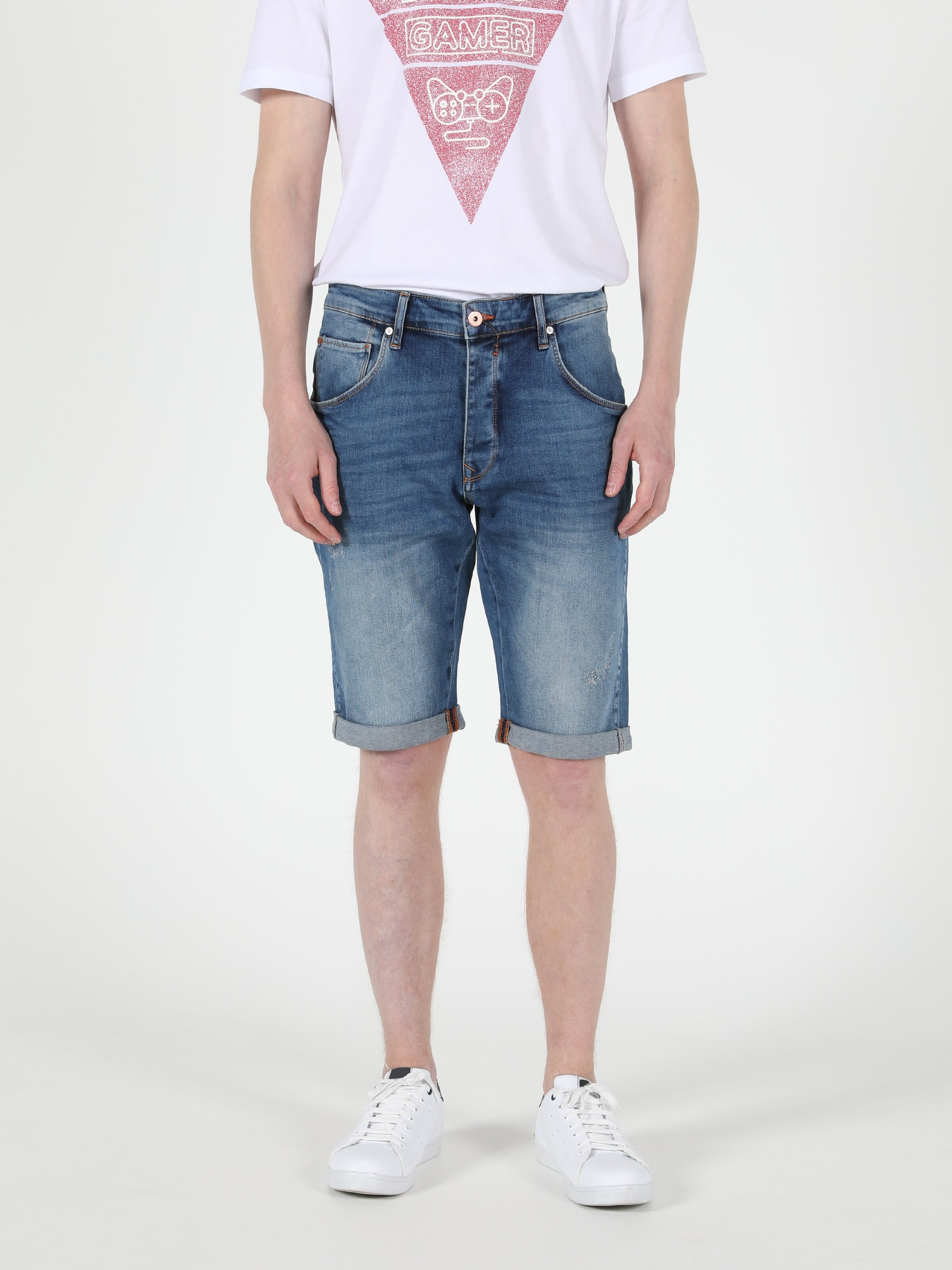 Afișați detalii pentru Short / Pantaloni Scurti De Barbati Denim Anti Fit  Cl1049617