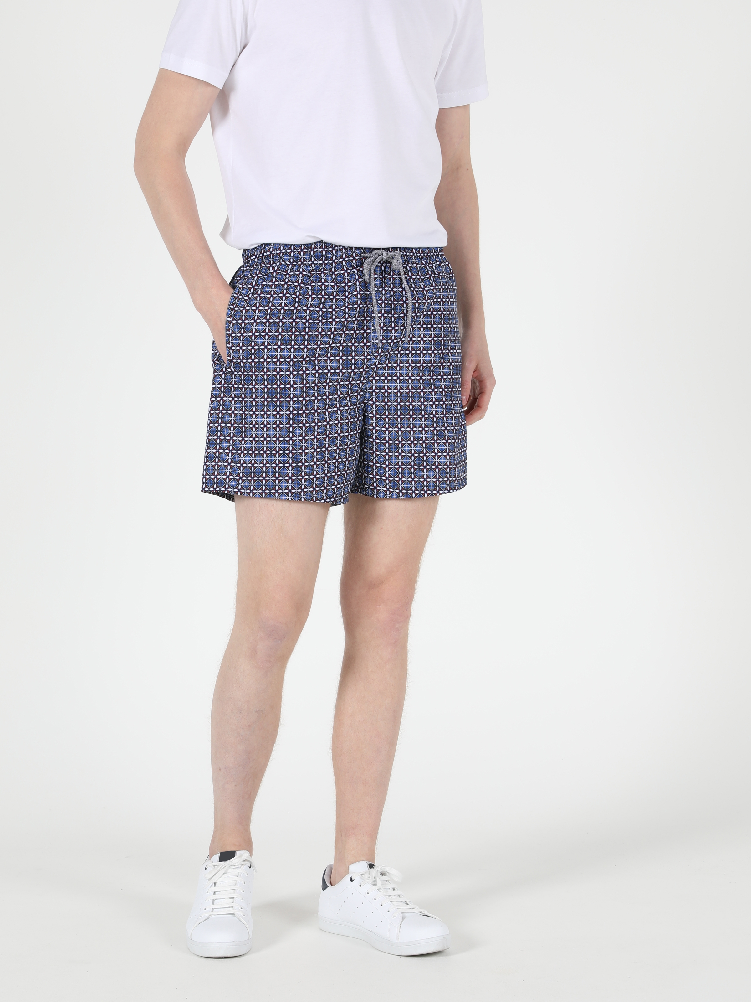 Afișați detalii pentru Short De Plaja De Barbati Albastru Marin Slim Fit  Cl1049747