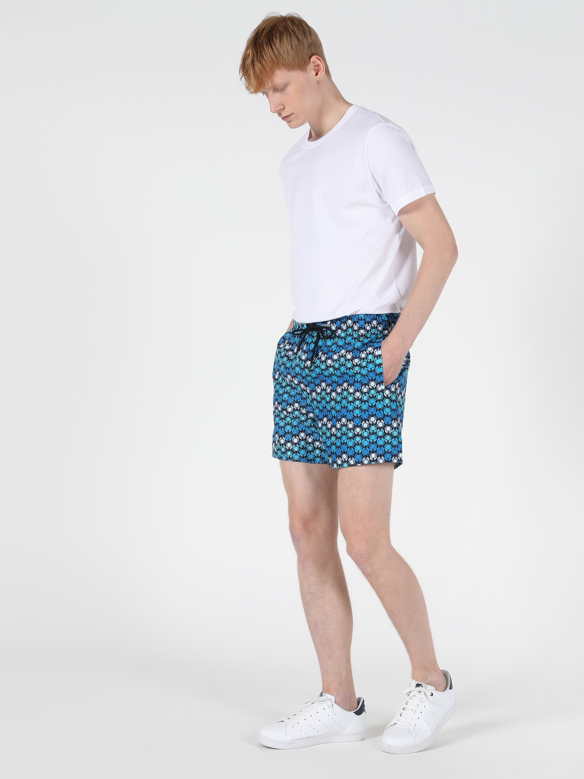 Afișați detalii pentru Short De Plaja De Barbati Albastru Slim Fit  Cl1049743