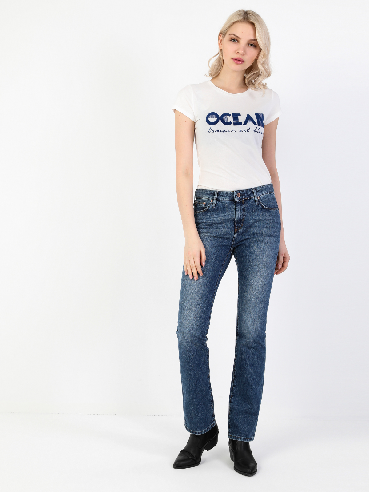 Afișați detalii pentru Pantaloni De Dama Denim Regular Fit 792 Mila Cl1048762