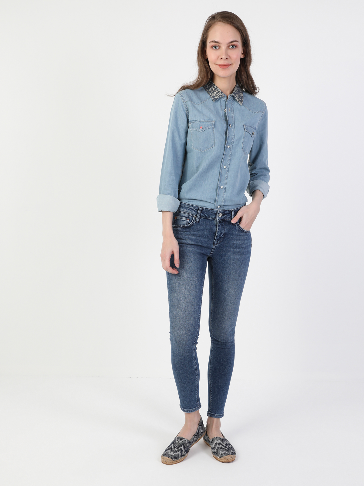 Afișați detalii pentru Pantaloni De Dama Denim Super Slim Fit 757 Sally Cl1049650