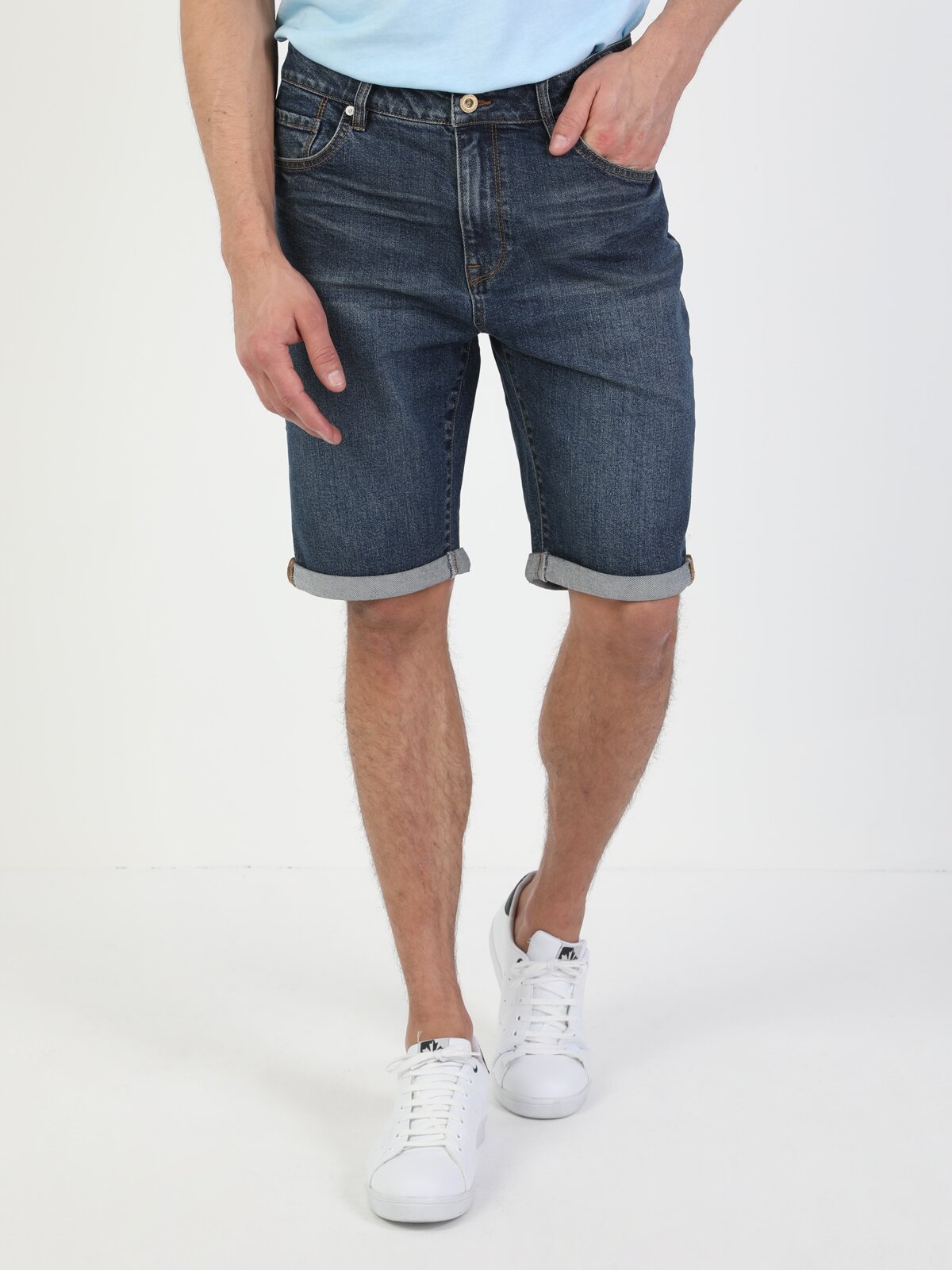 Afișați detalii pentru Short / Pantaloni Scurti De Barbati Denim Regular Fit 045 David Cl1048664