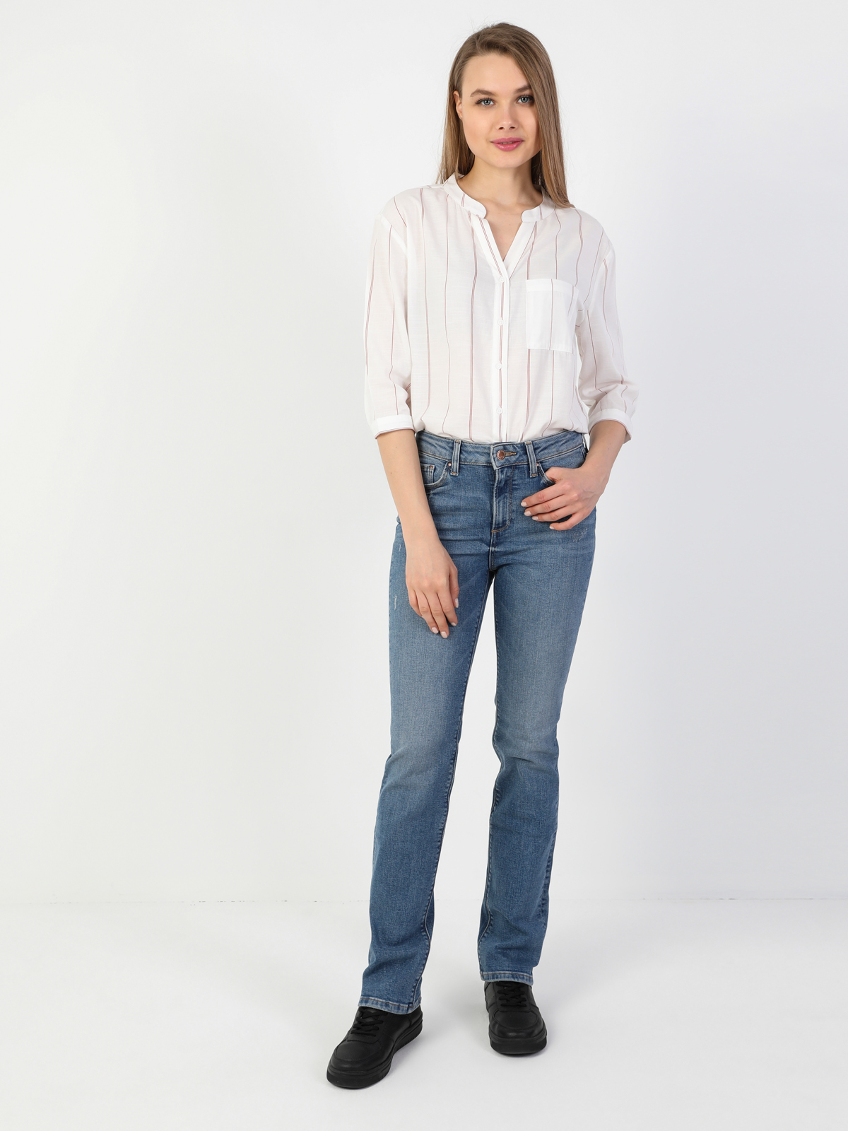 Afișați detalii pentru Pantaloni De Dama Denim Regular Fit 792 Mila Cl1049670