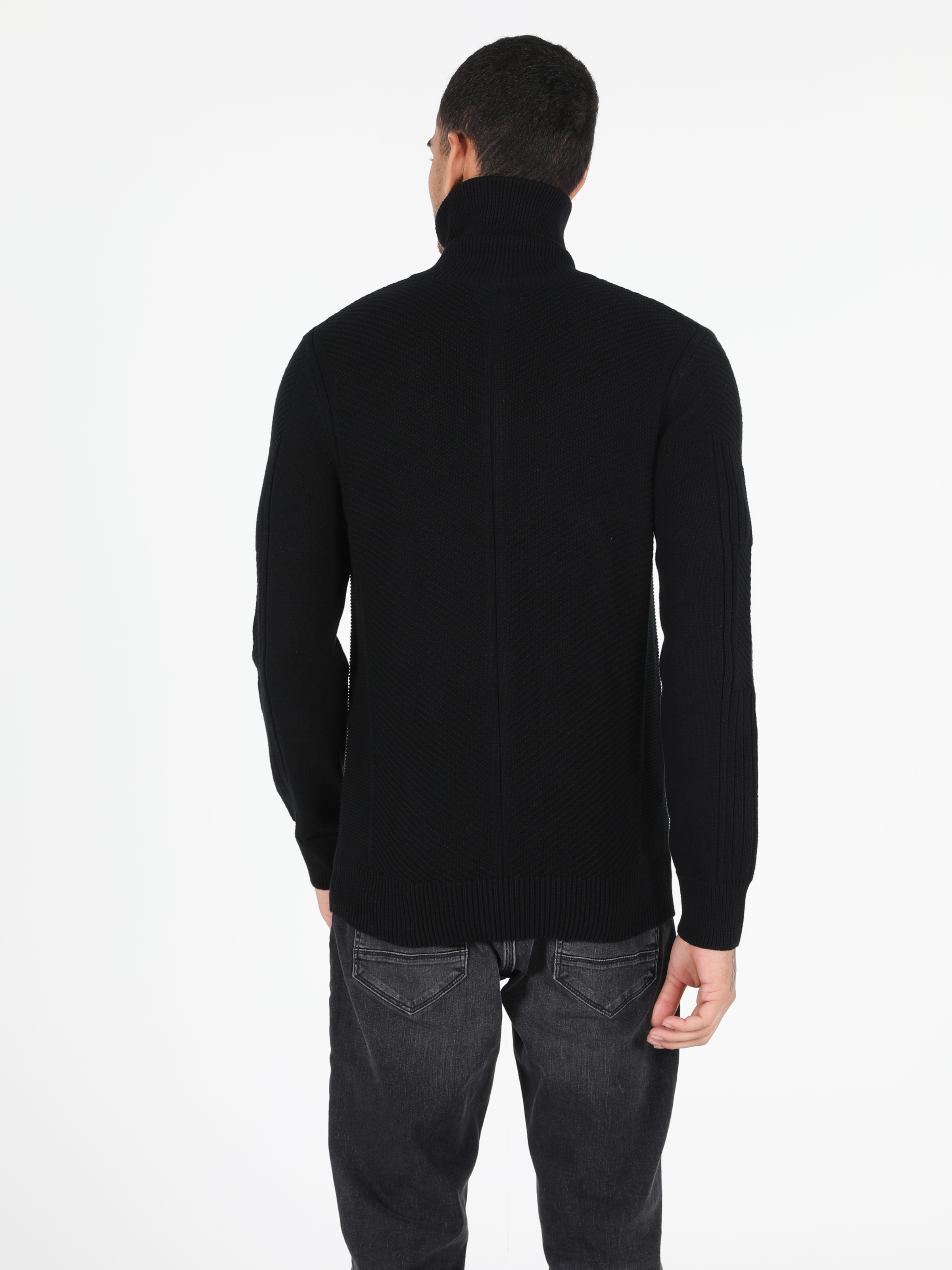 Afișați detalii pentru Cardigan De Barbati Negru Slim Fit  Cl1051630