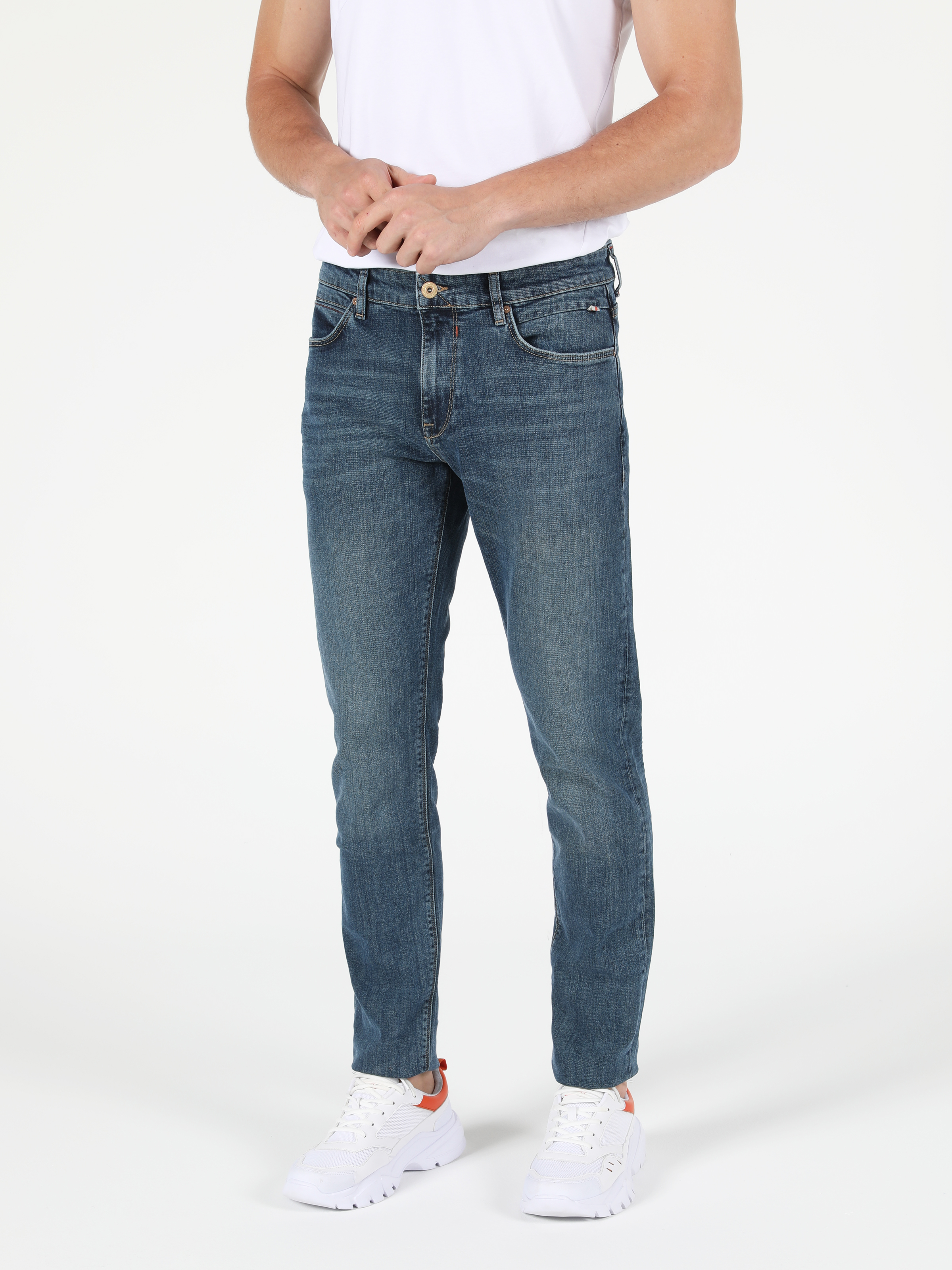 Afișați detalii pentru Pantaloni De Barbati Albastru Slim Fit 041 Danny Cl1051672