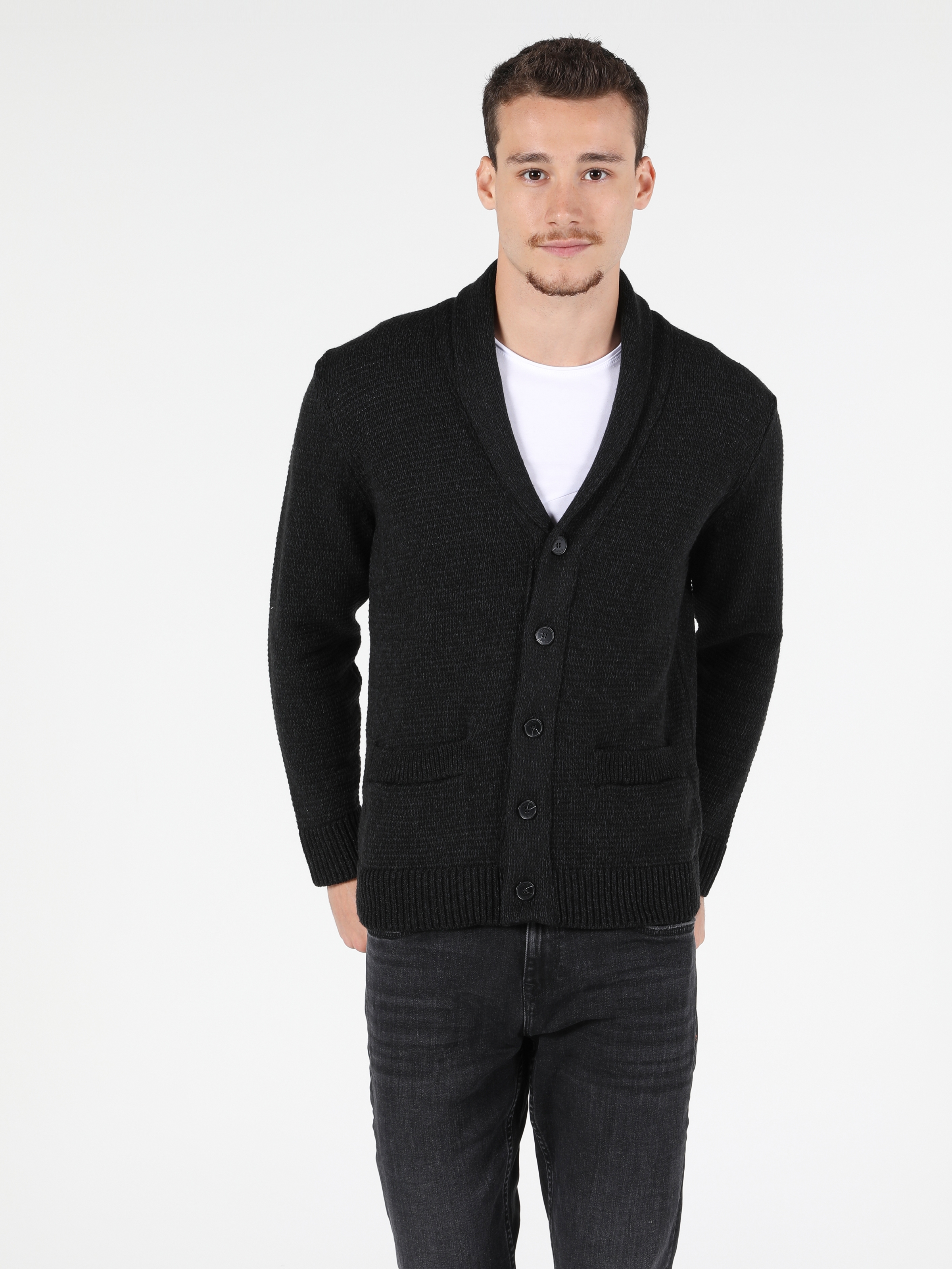Afișați detalii pentru Cardigan De Barbati Antracit Regular Fit  Cl1050102