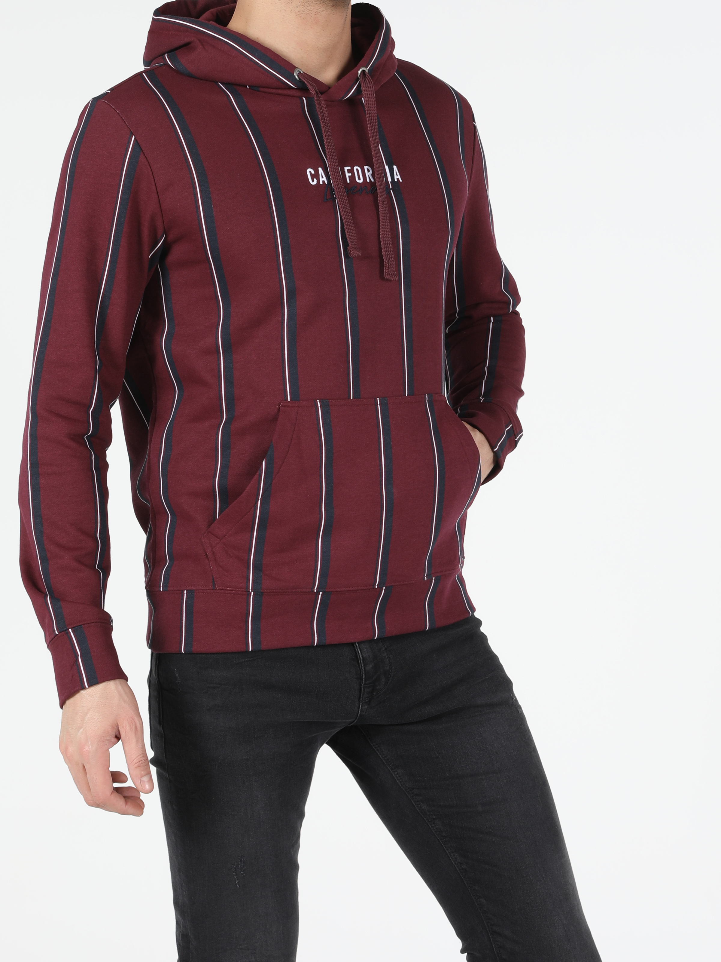 Afișați detalii pentru Hanorac / Bluza De Barbati Bordo Regular Fit  Cl1050137