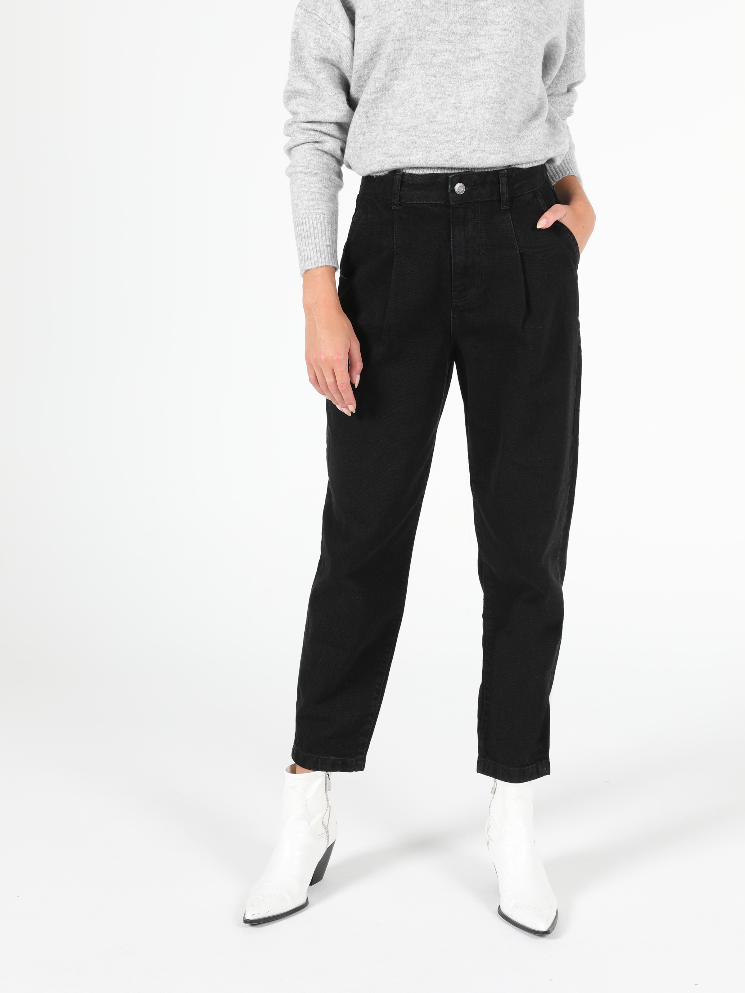 Afișați detalii pentru Pantaloni De Dama Negru Slouchy Fit  Cl1051963