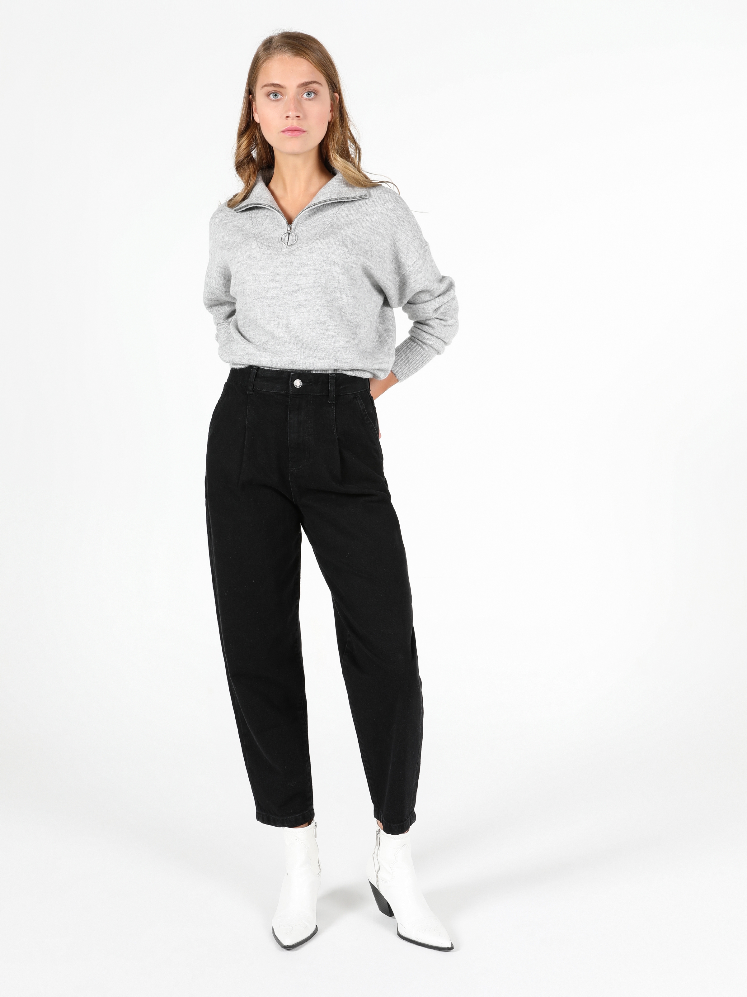 Afișați detalii pentru Pantaloni De Dama Negru Slouchy Fit  Cl1051963