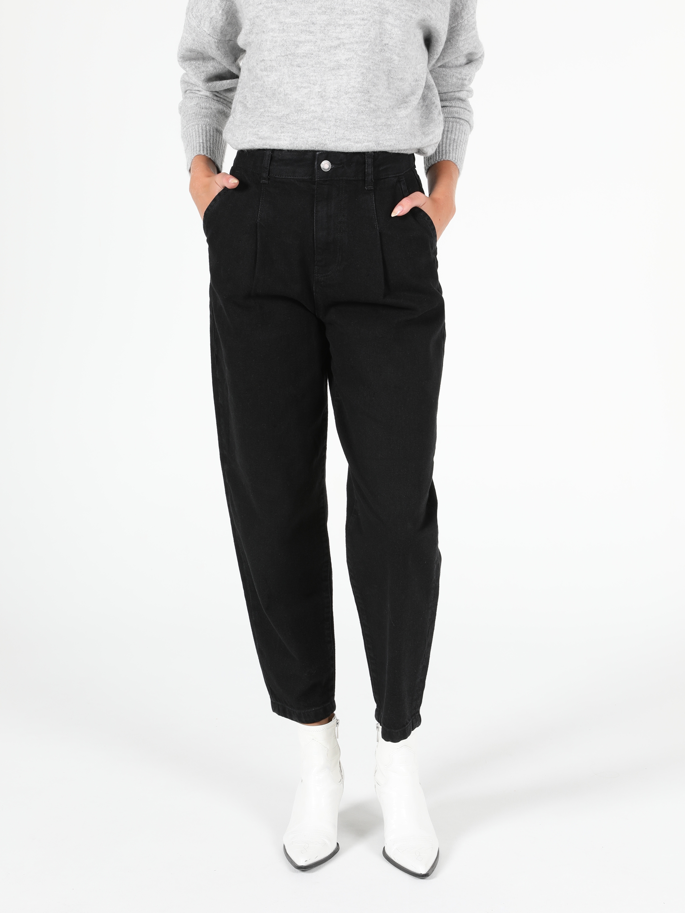 Afișați detalii pentru Pantaloni De Dama Negru Slouchy Fit  Cl1051963