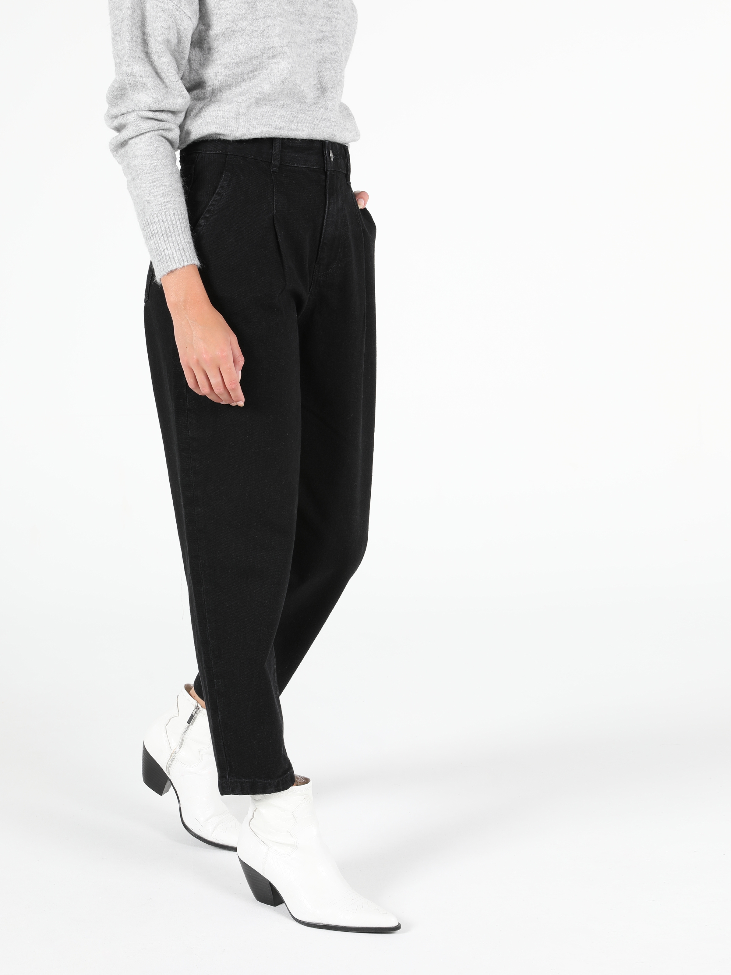 Afișați detalii pentru Pantaloni De Dama Negru Slouchy Fit  Cl1051963