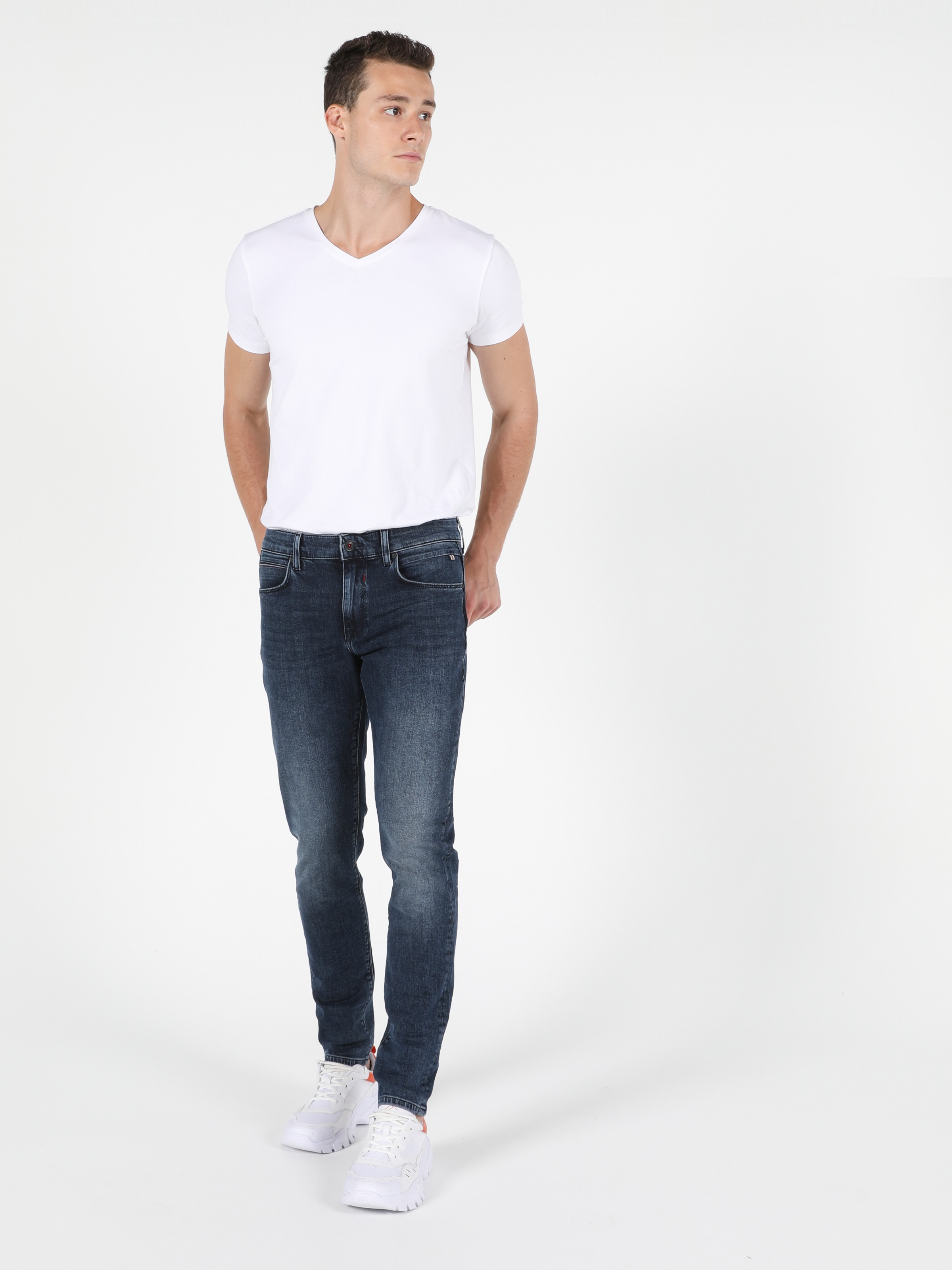 Afișați detalii pentru Pantaloni De Barbati Albastru Slim Fit 041 Danny Cl1051673