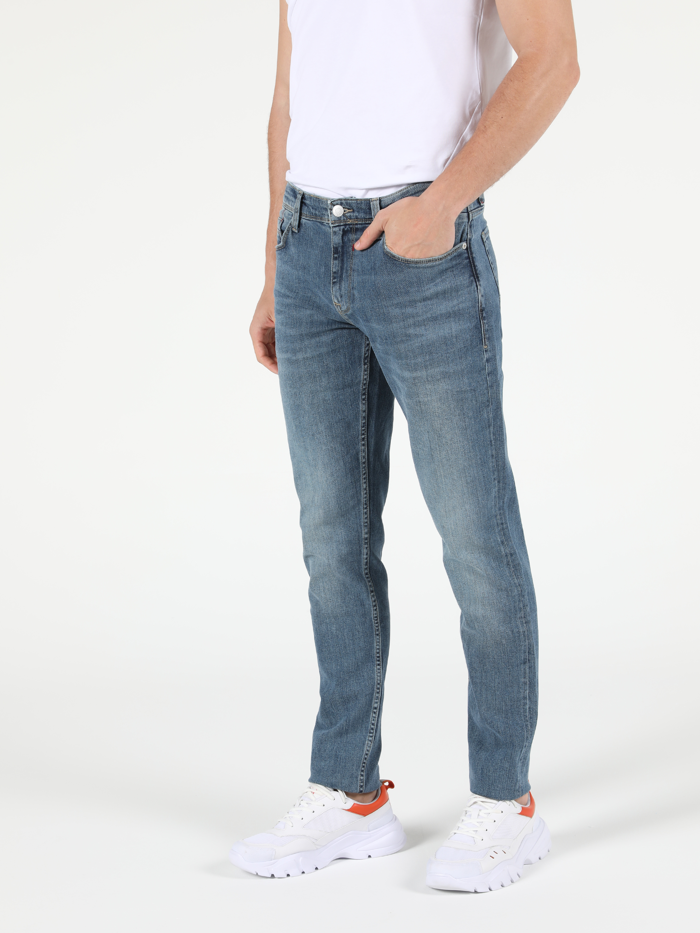 Afișați detalii pentru Pantaloni De Barbati Albastru Slim Fit 041 Danny Cl1052143