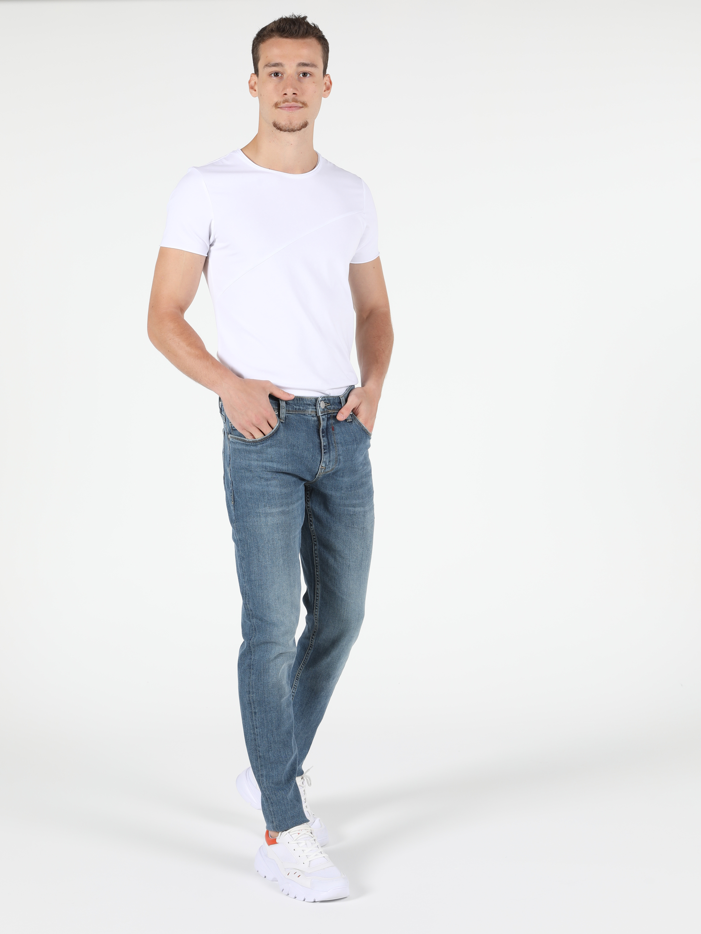 Afișați detalii pentru Pantaloni De Barbati Albastru Slim Fit 041 Danny Cl1052143