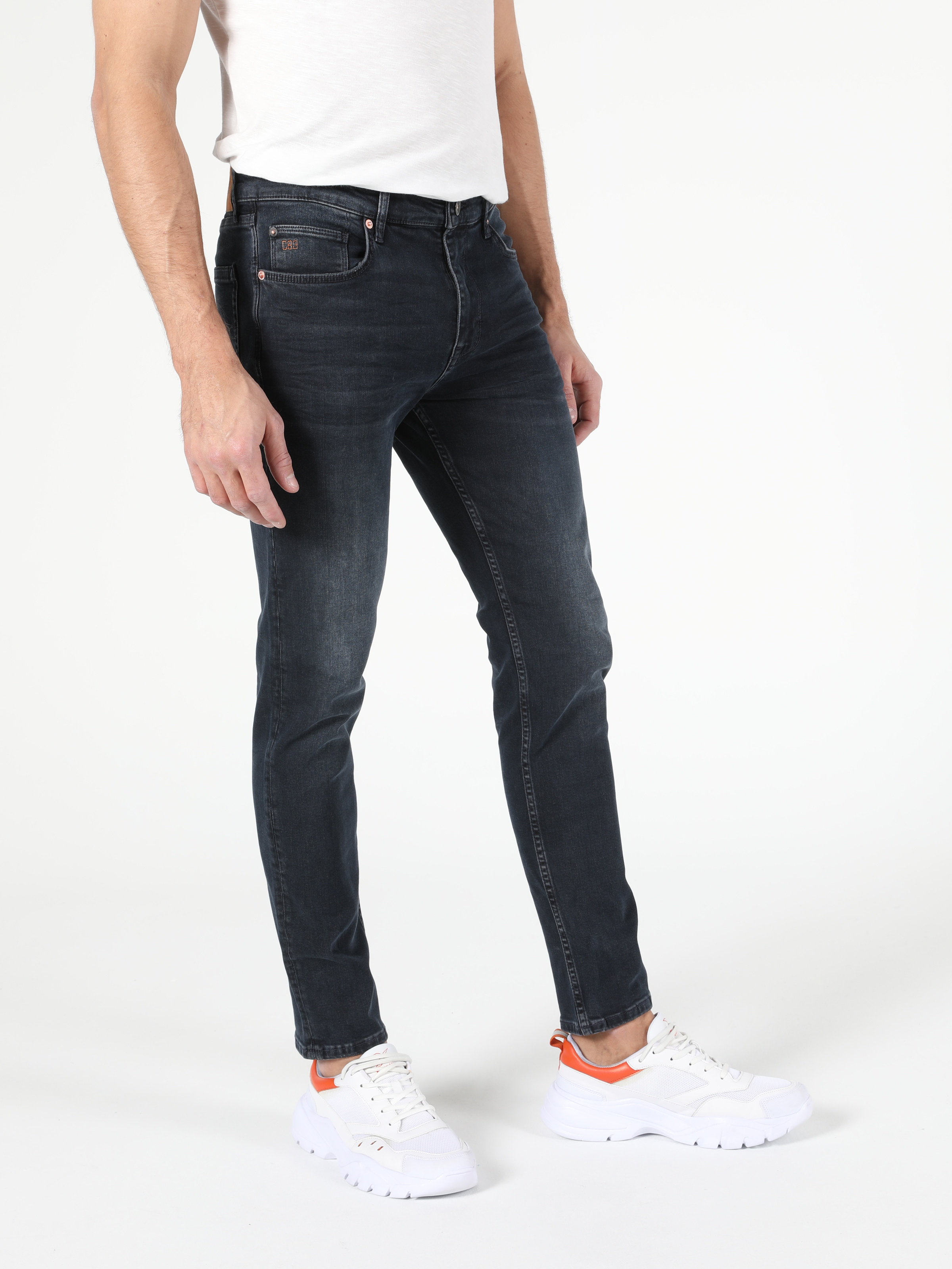 Afișați detalii pentru Pantaloni De Barbati Albastru Marin Skinny Fit  Cl1052758