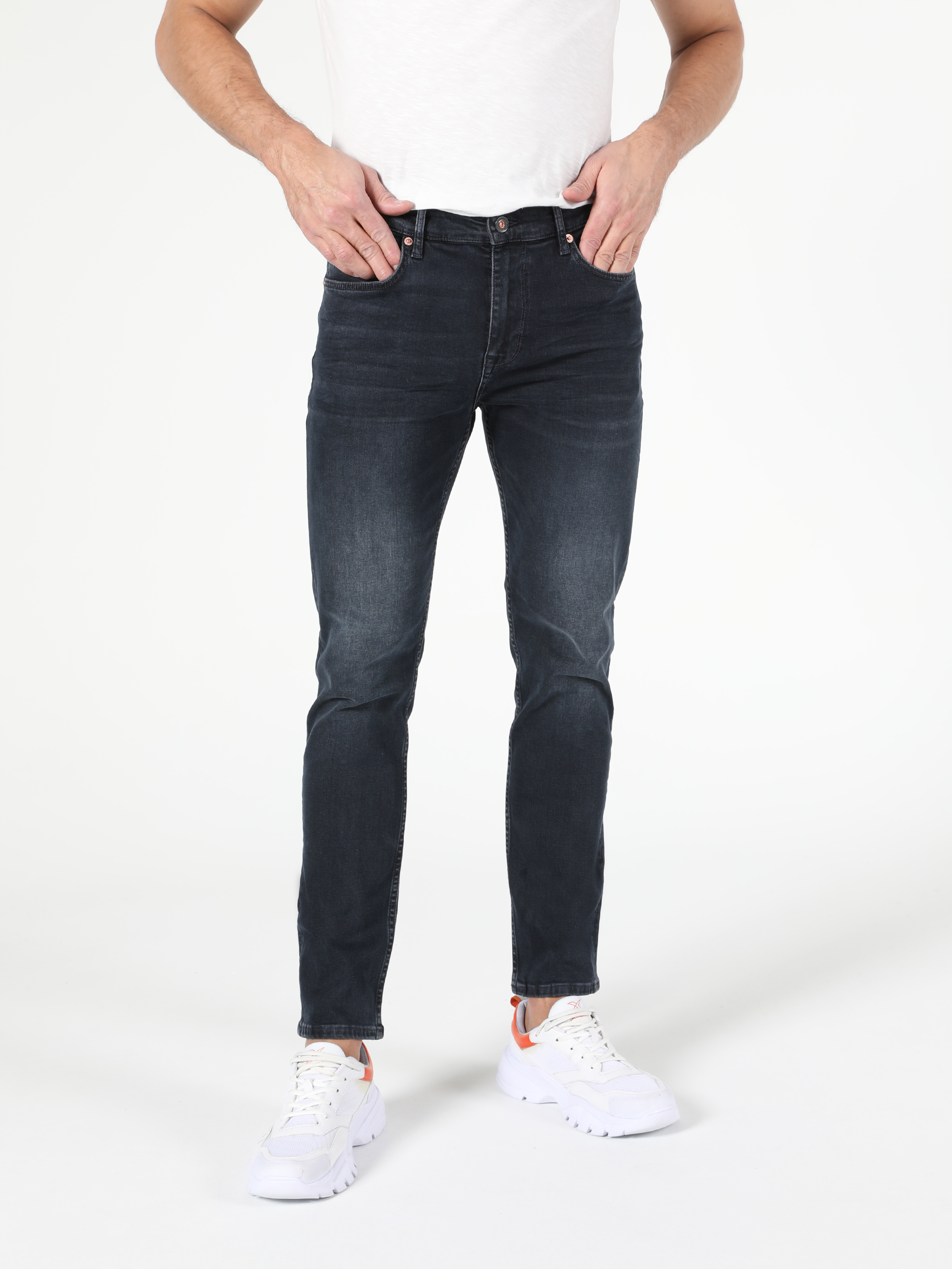 Afișați detalii pentru Pantaloni De Barbati Albastru Marin Skinny Fit  Cl1052758