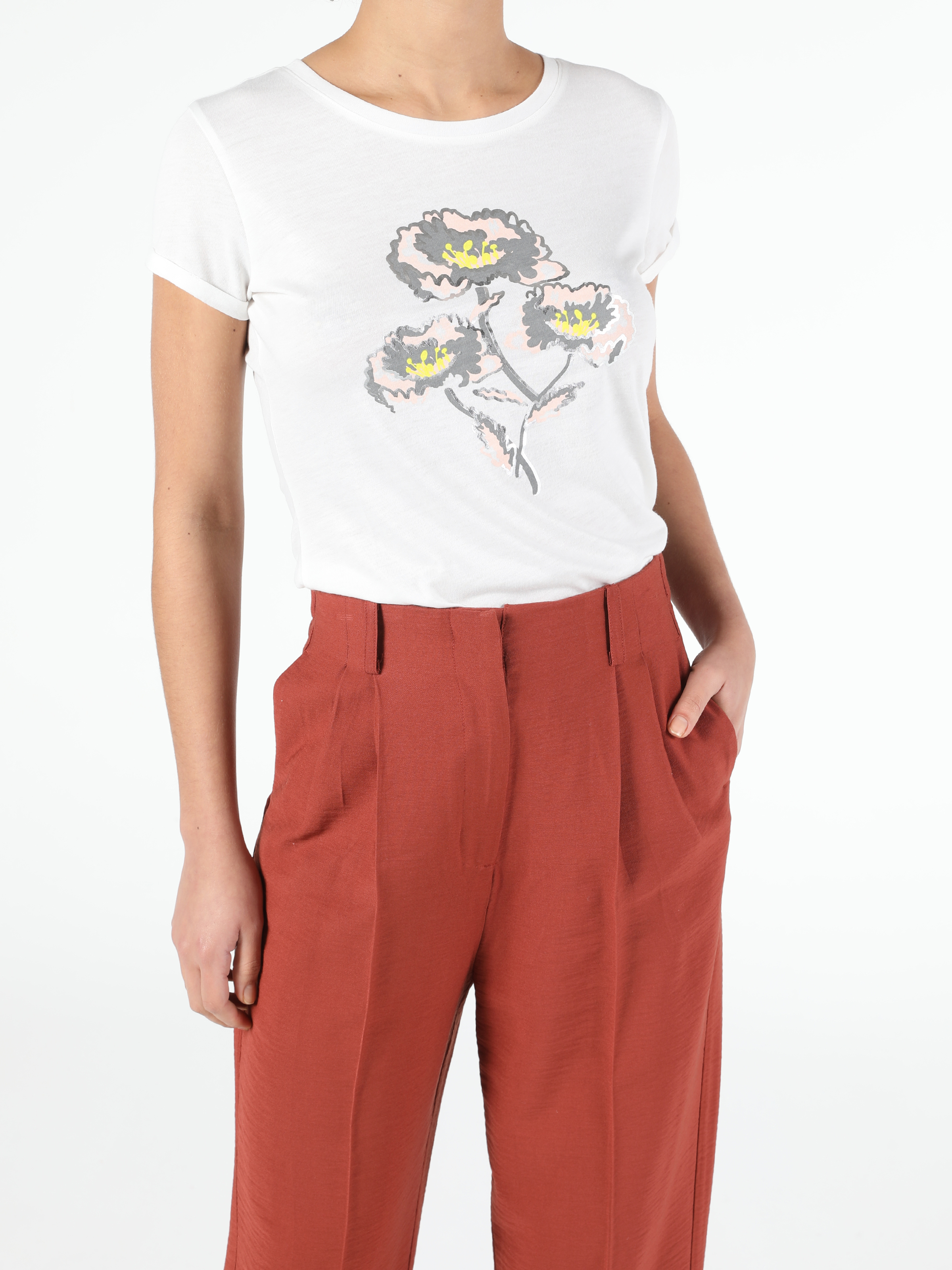 Afișați detalii pentru Alb Femei Tricou Cu Maneca Scurta Slim Fit