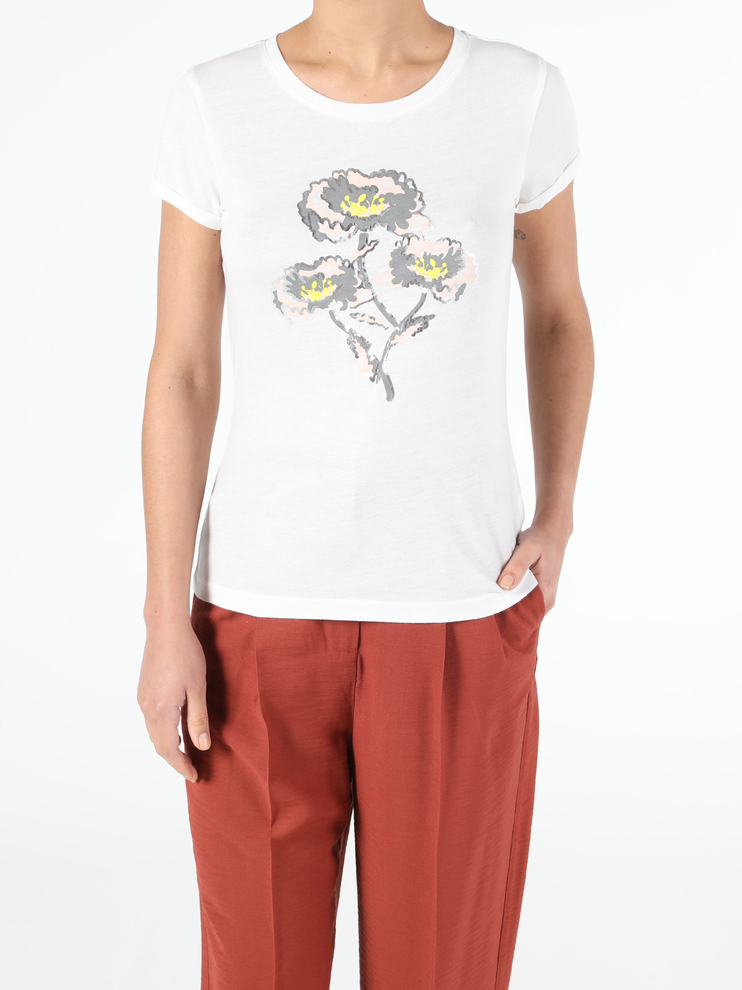 Afișați detalii pentru Alb Femei Tricou Cu Maneca Scurta Slim Fit