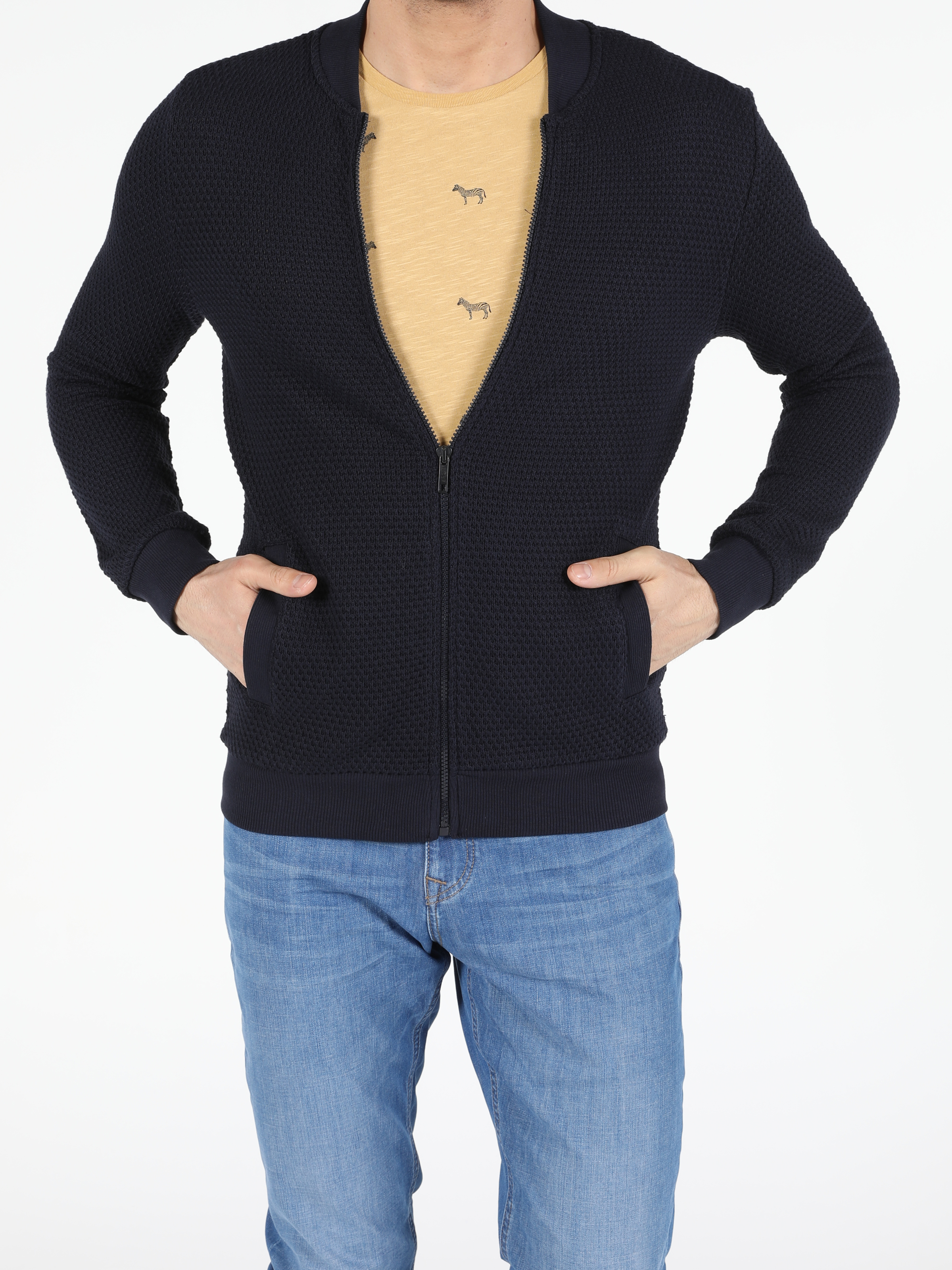 Afișați detalii pentru Cardigan De Barbati Albastru Marin Regular Fit  Cl1052604