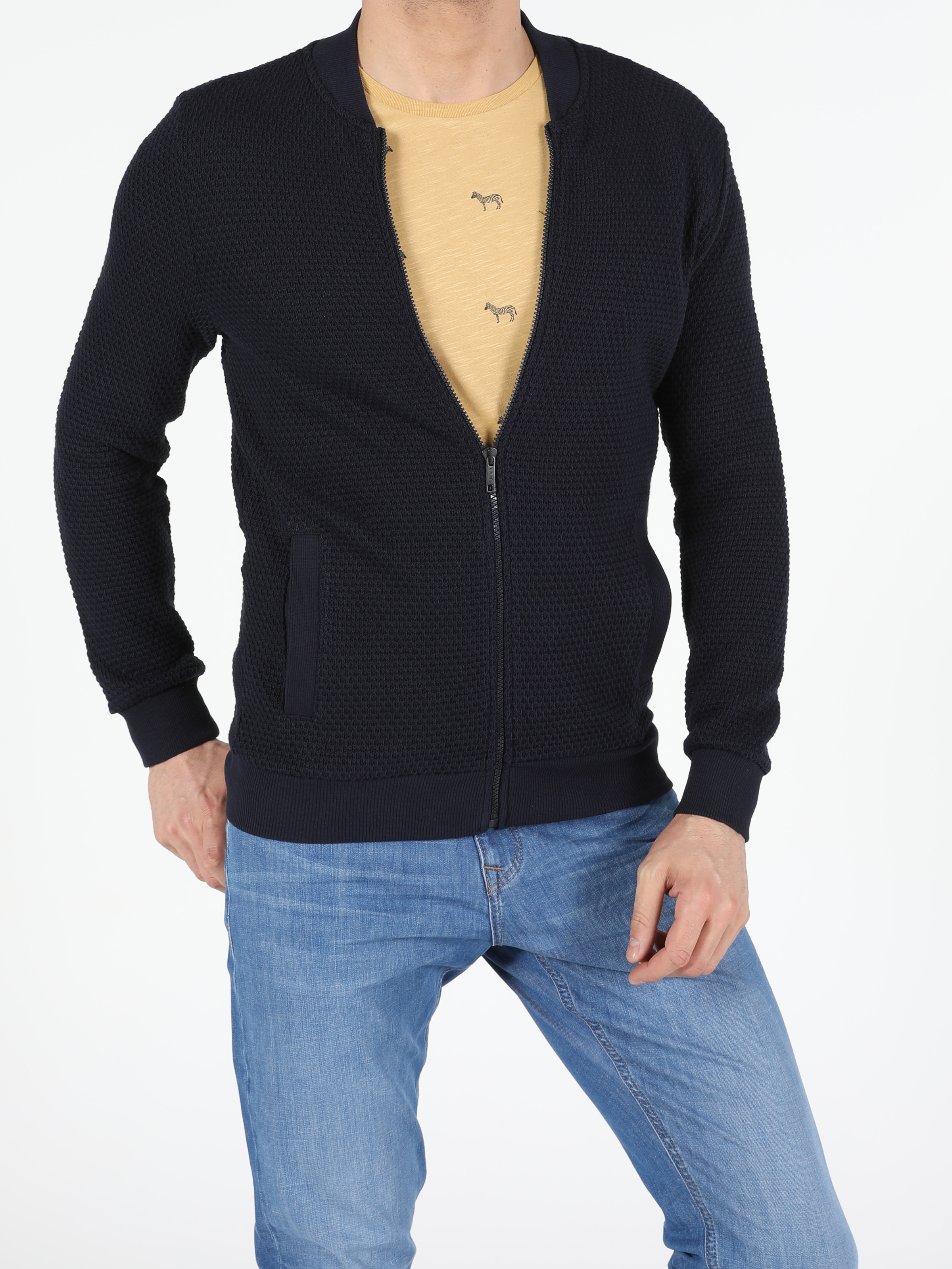 Afișați detalii pentru Cardigan De Barbati Albastru Marin Regular Fit  Cl1052604