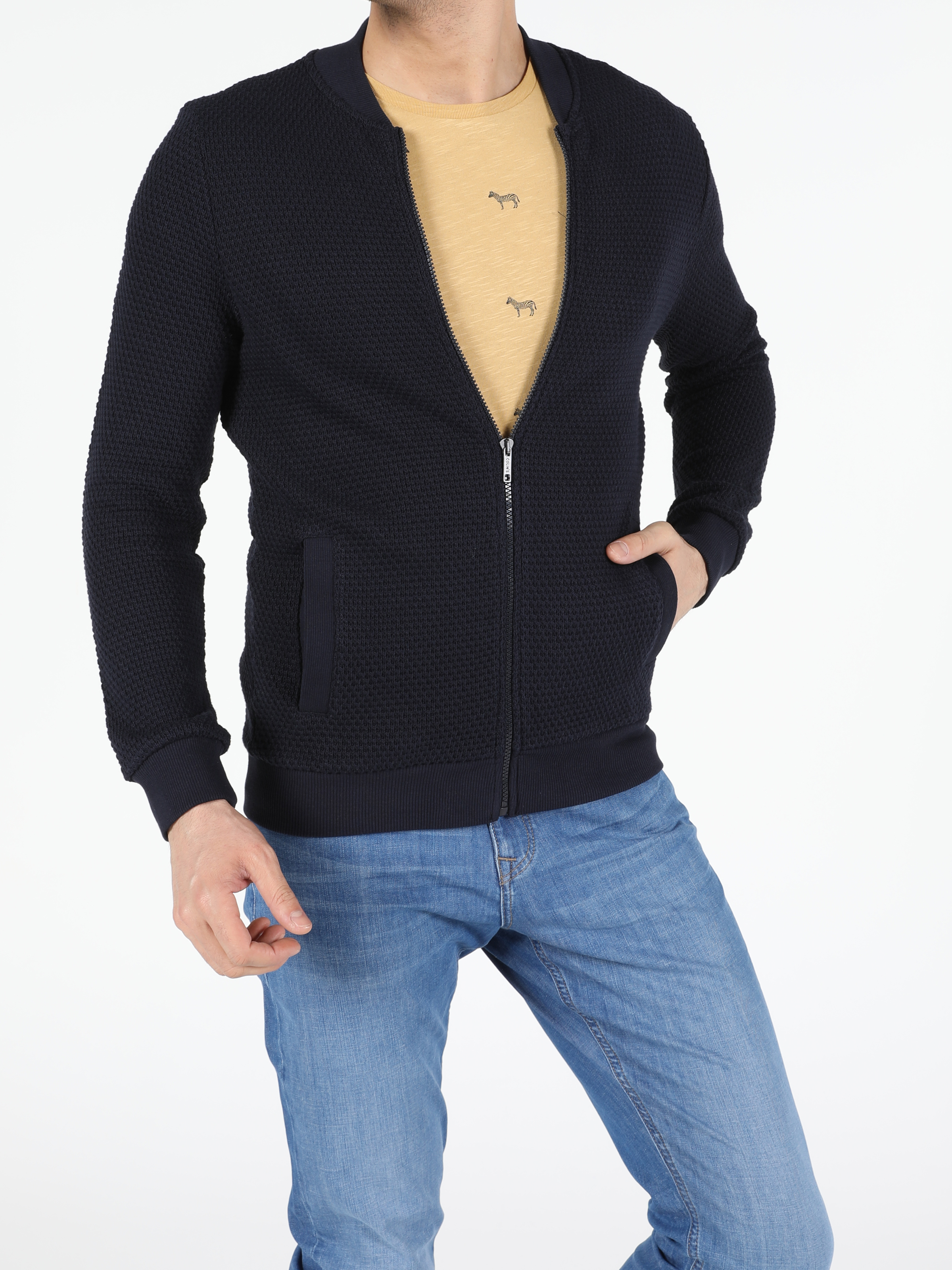 Afișați detalii pentru Cardigan De Barbati Albastru Marin Regular Fit  Cl1052604