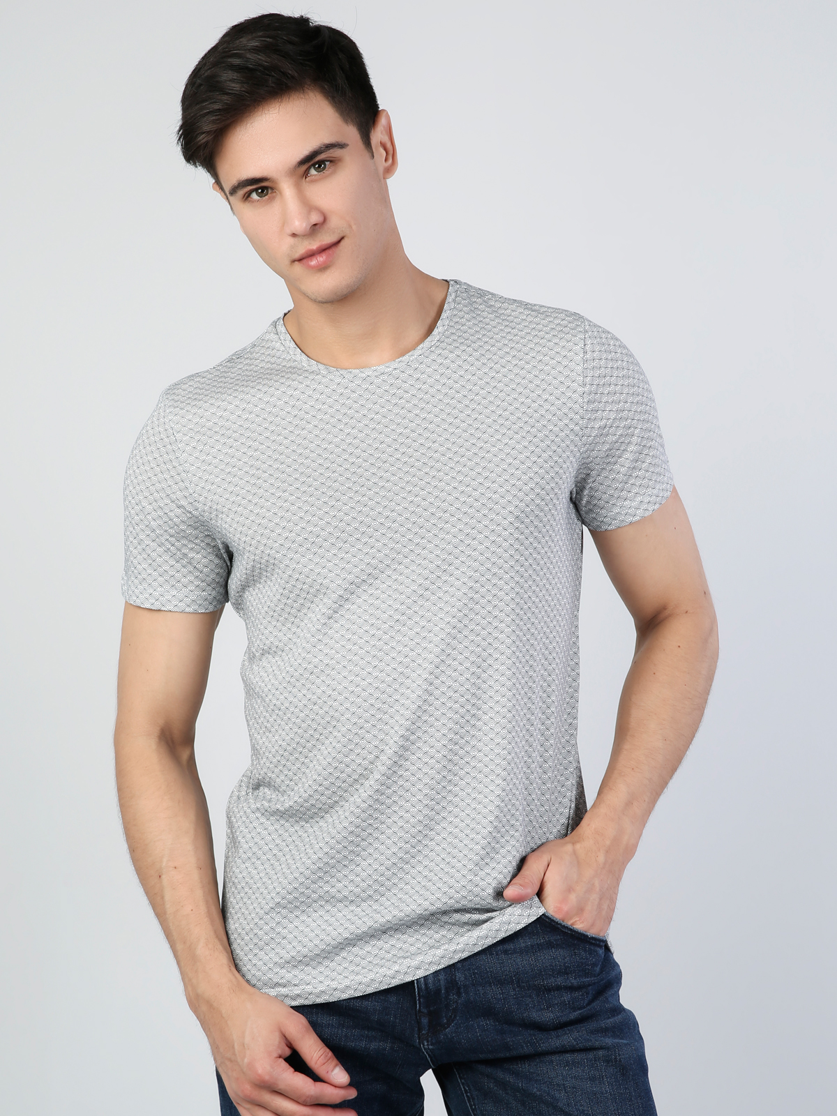 Afișați detalii pentru Tricou Cu Maneca Scurta De Barbati Alb Regular Fit  Cl1046393