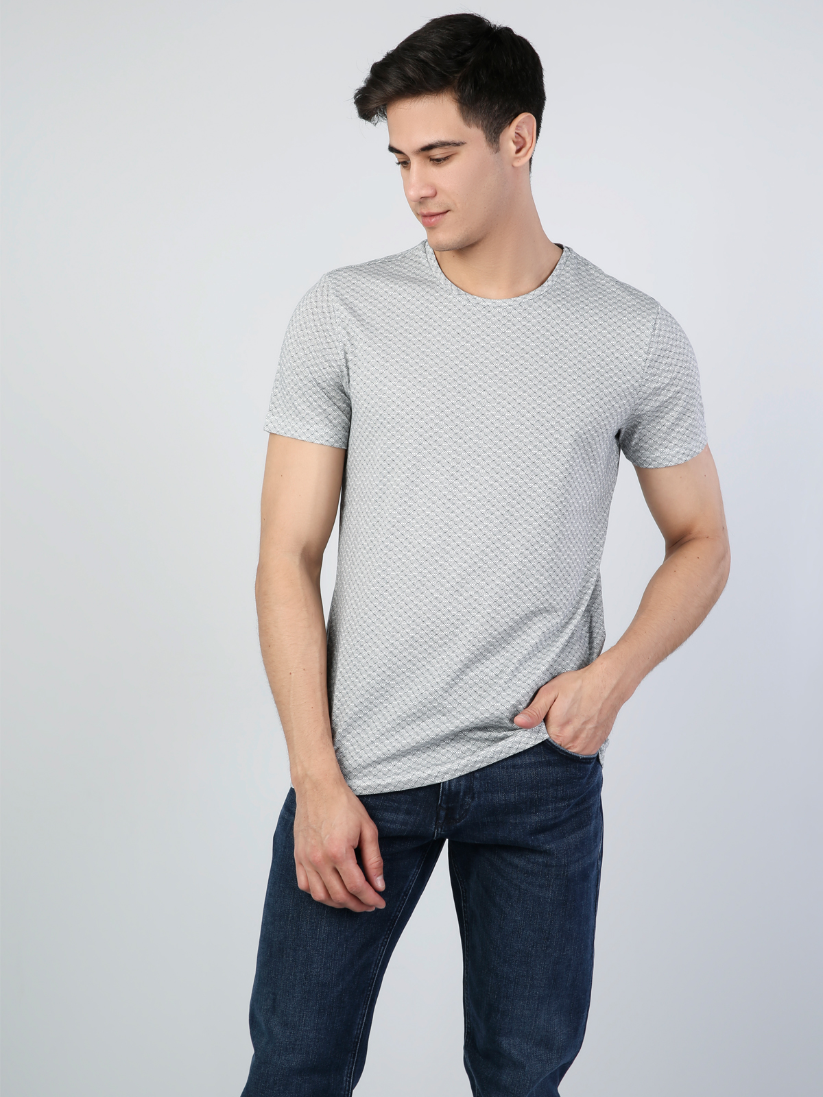 Afișați detalii pentru Tricou Cu Maneca Scurta De Barbati Alb Regular Fit  Cl1046393