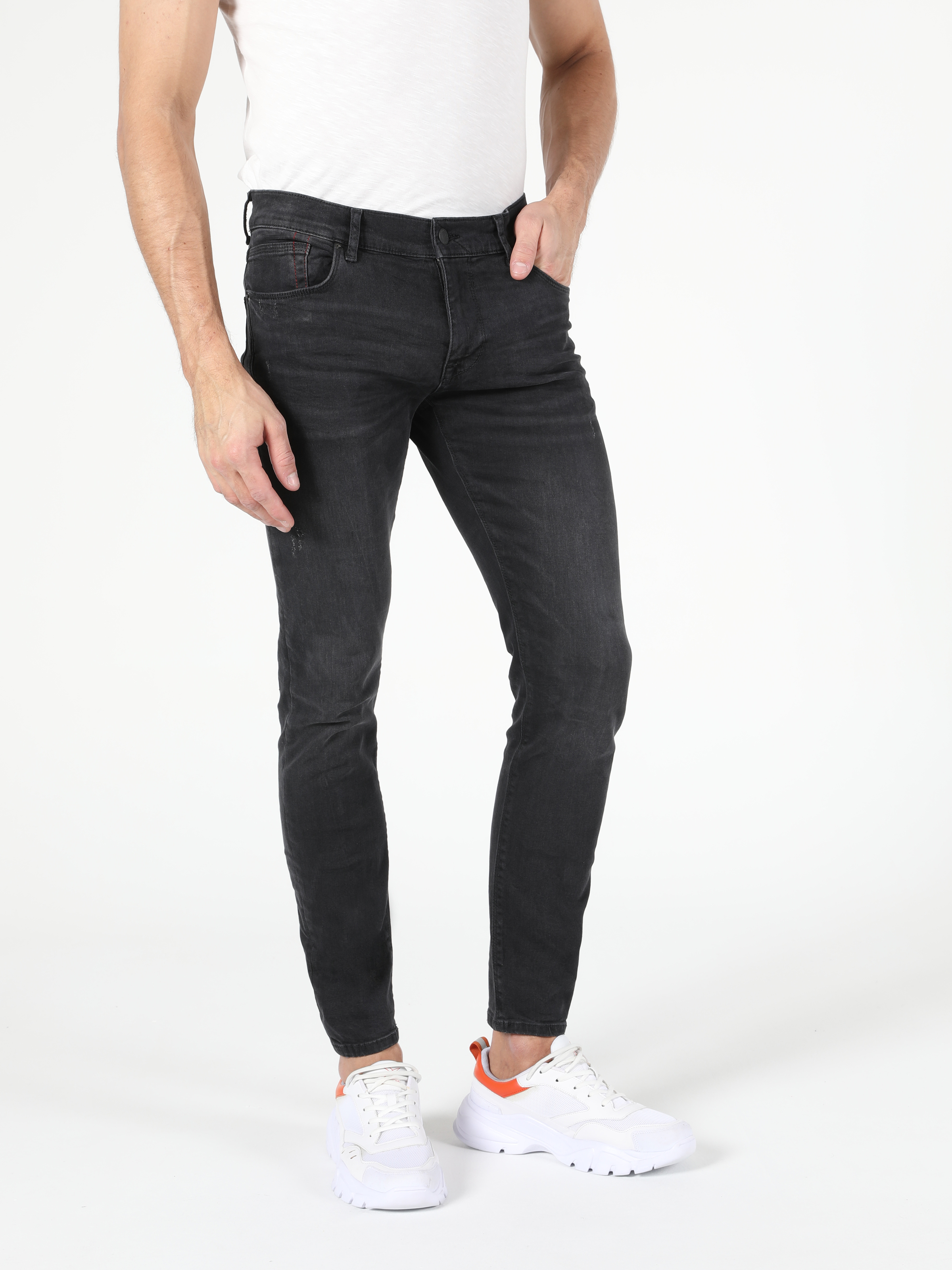 Afișați detalii pentru Pantaloni De Barbati Albastru Skinny Fit 040 Alex Cl1055298