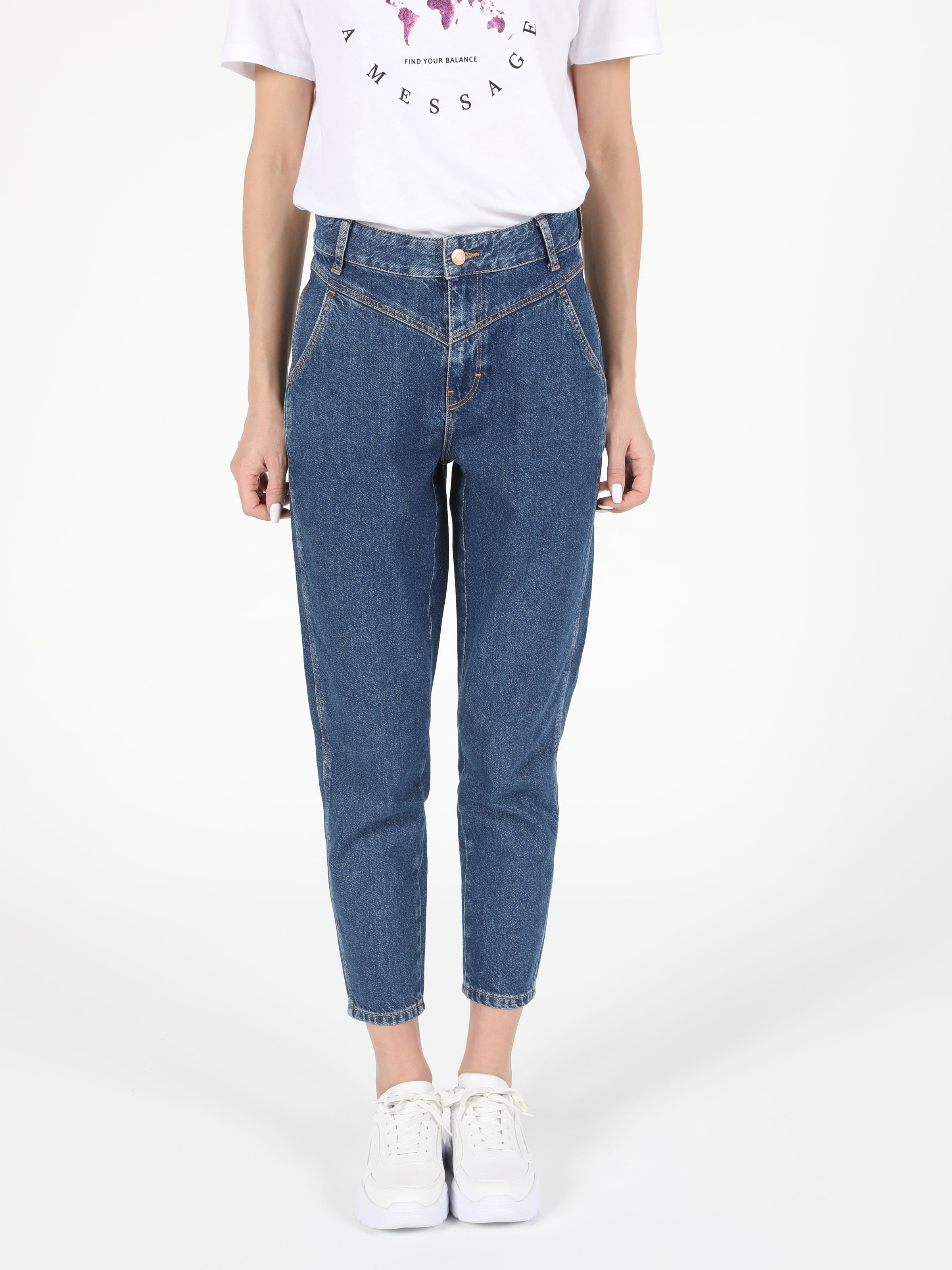 Afișați detalii pentru Pantaloni De Dama Denim Mom Fit 896  Maria Cl1055258