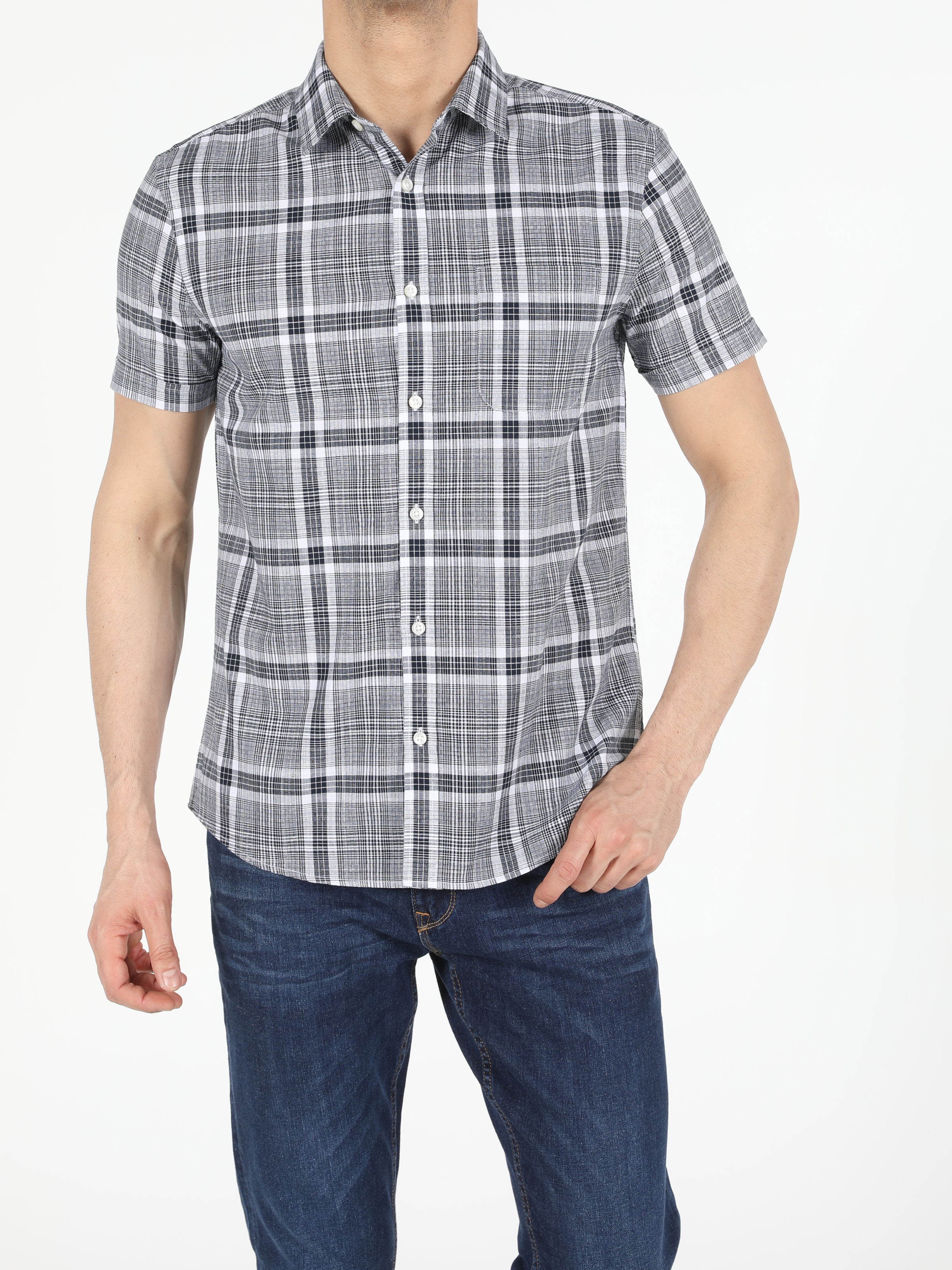 Afișați detalii pentru Camasa Cu Maneca Scurta De Barbati  Slim Fit  Cl1054244