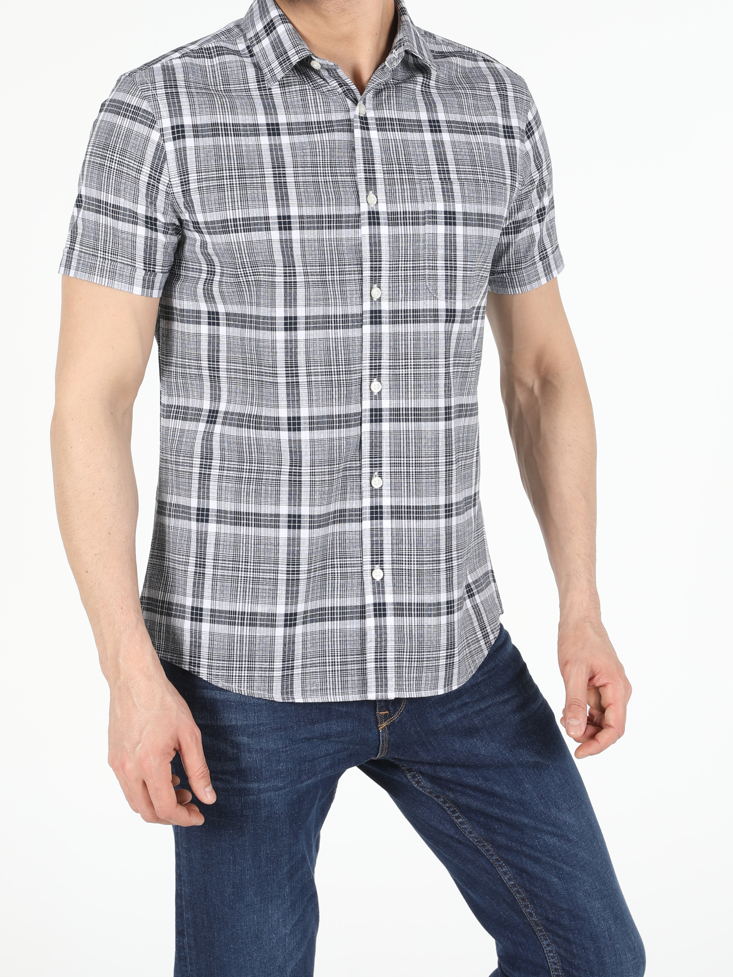 Afișați detalii pentru Camasa Cu Maneca Scurta De Barbati  Slim Fit  Cl1054244
