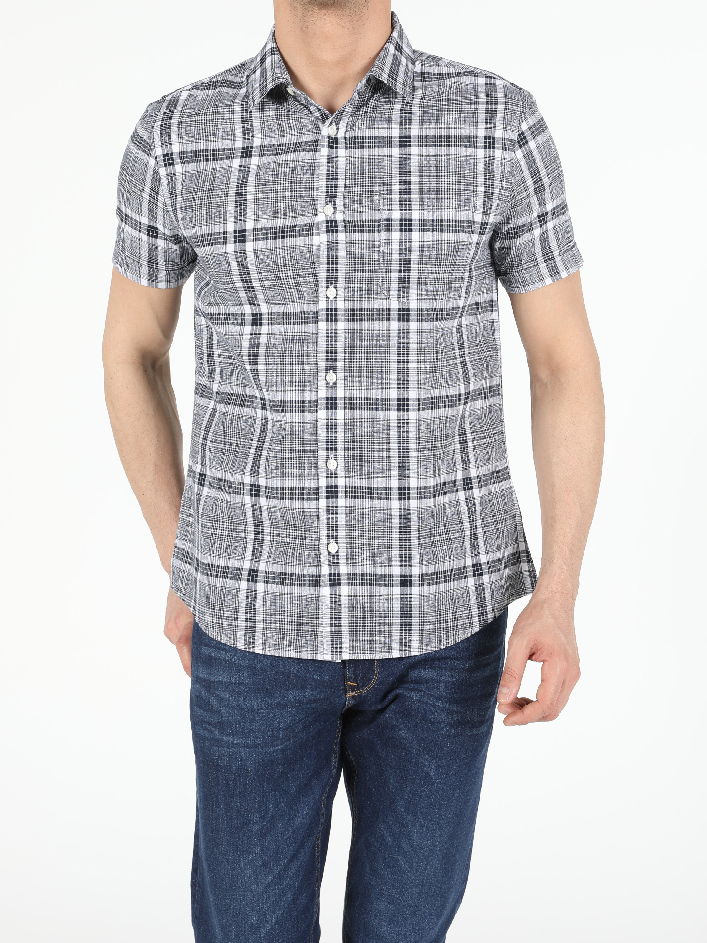 Afișați detalii pentru Camasa Cu Maneca Scurta De Barbati  Slim Fit  Cl1054244