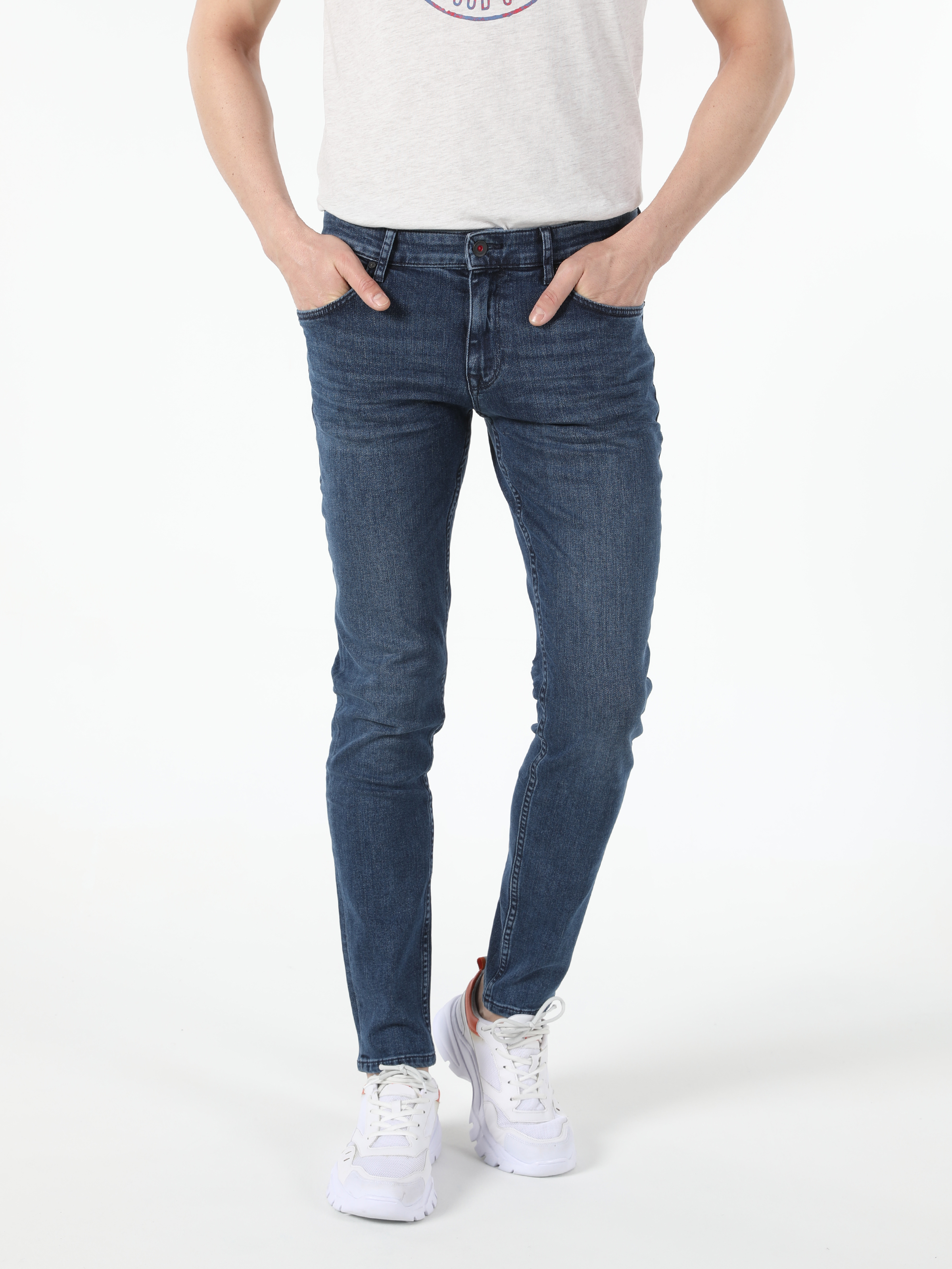 Afișați detalii pentru Pantaloni De Barbati Albastru Marin Slim Fit 041 Danny Cl1055275