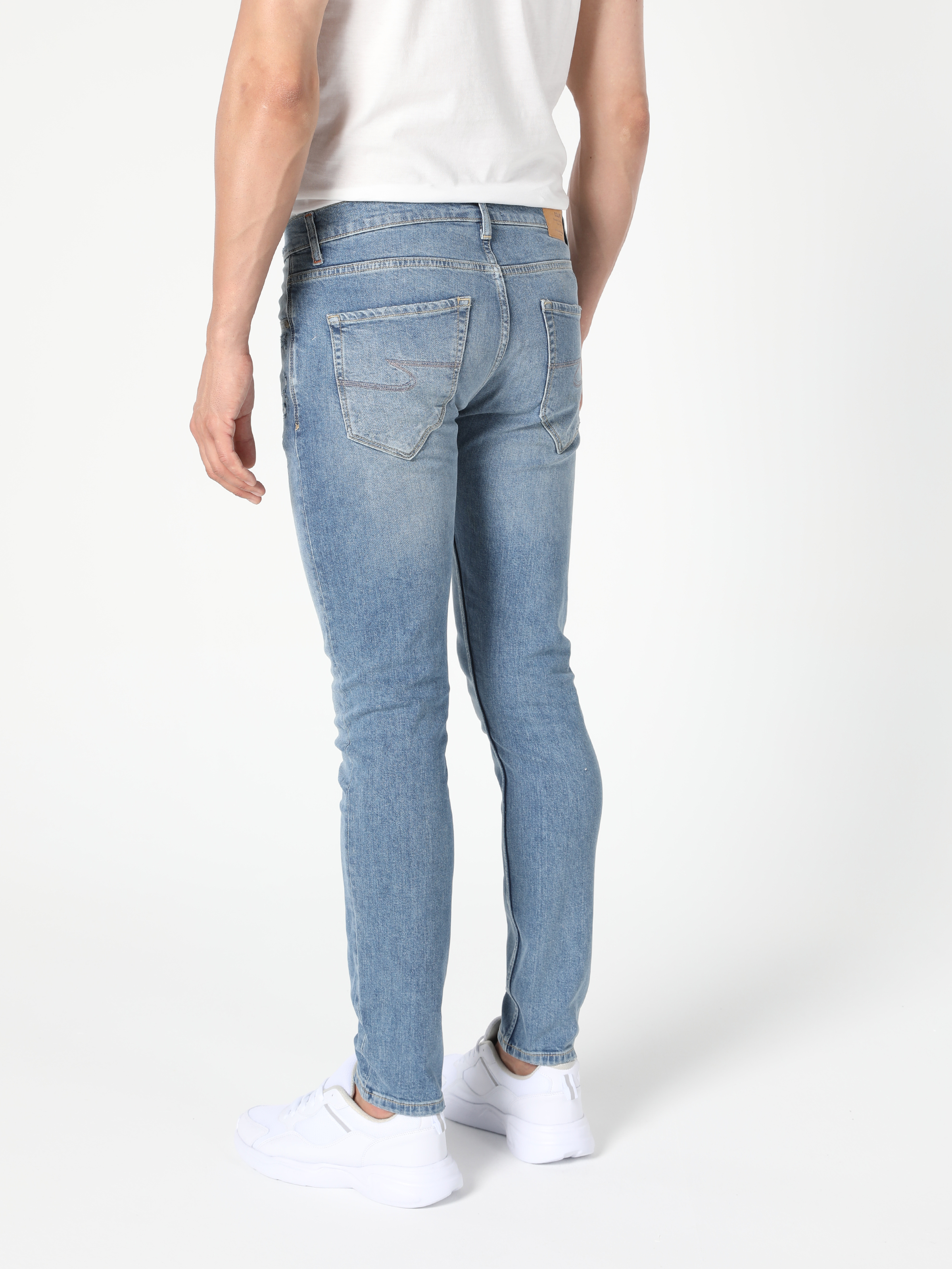 Afișați detalii pentru Pantaloni De Barbati Albastru Skinny Fit 040 Alex Cl1055419