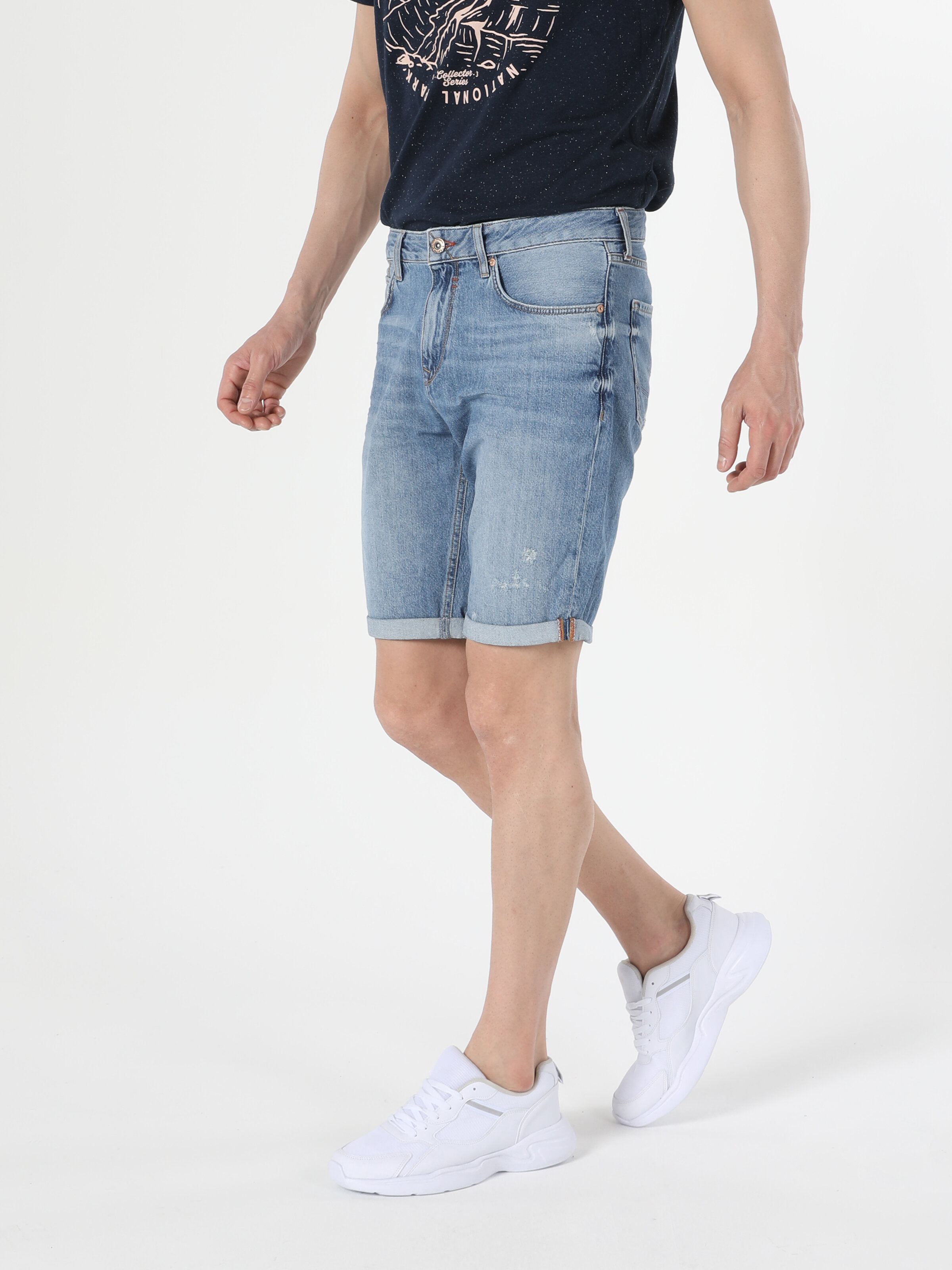 Afișați detalii pentru Short / Pantaloni Scurti De Barbati Denim Regular Fit 045 David Cl1054576