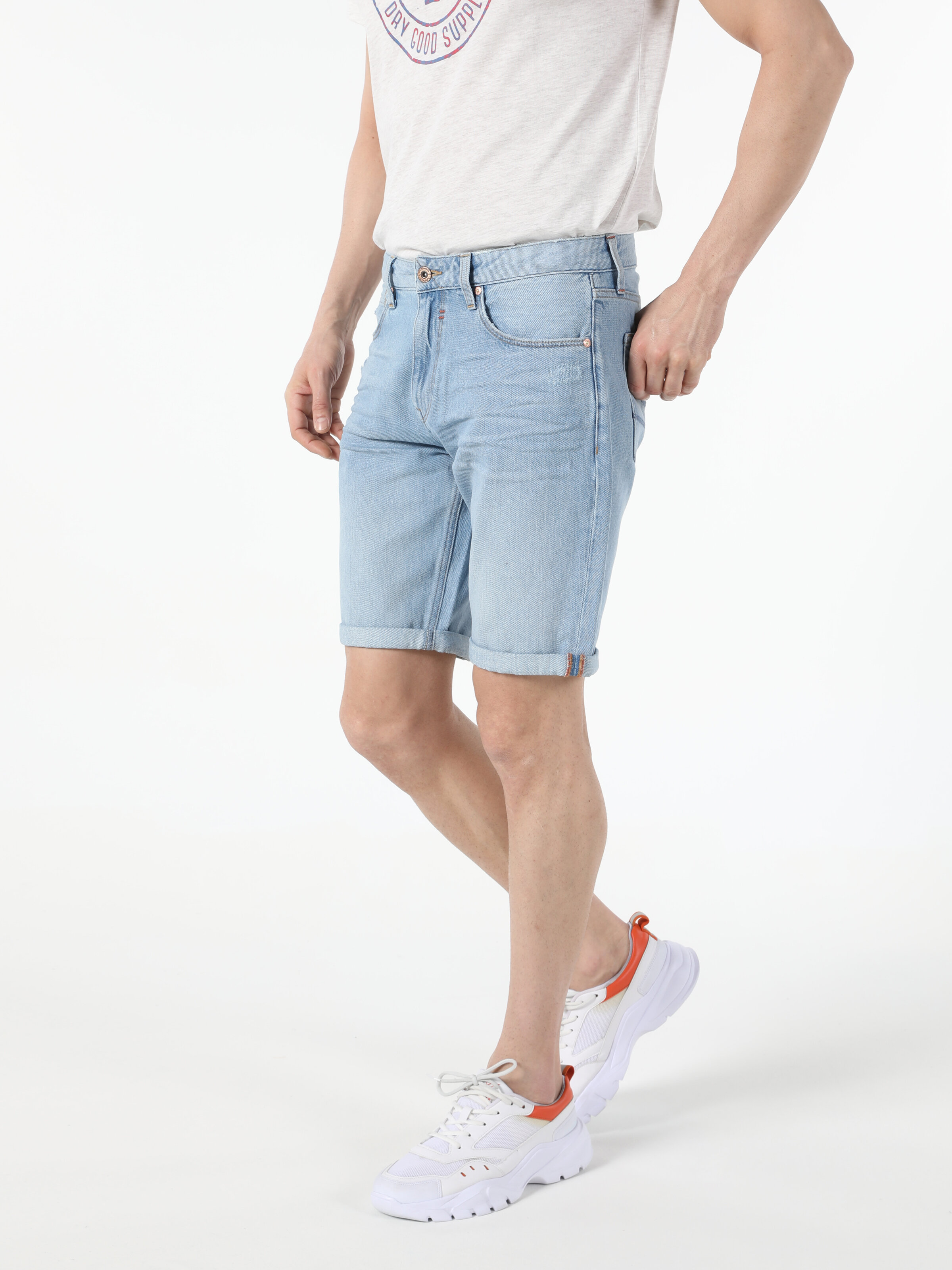 Afișați detalii pentru Short / Pantaloni Scurti De Barbati Denim Regular Fit 045 David Cl1054729